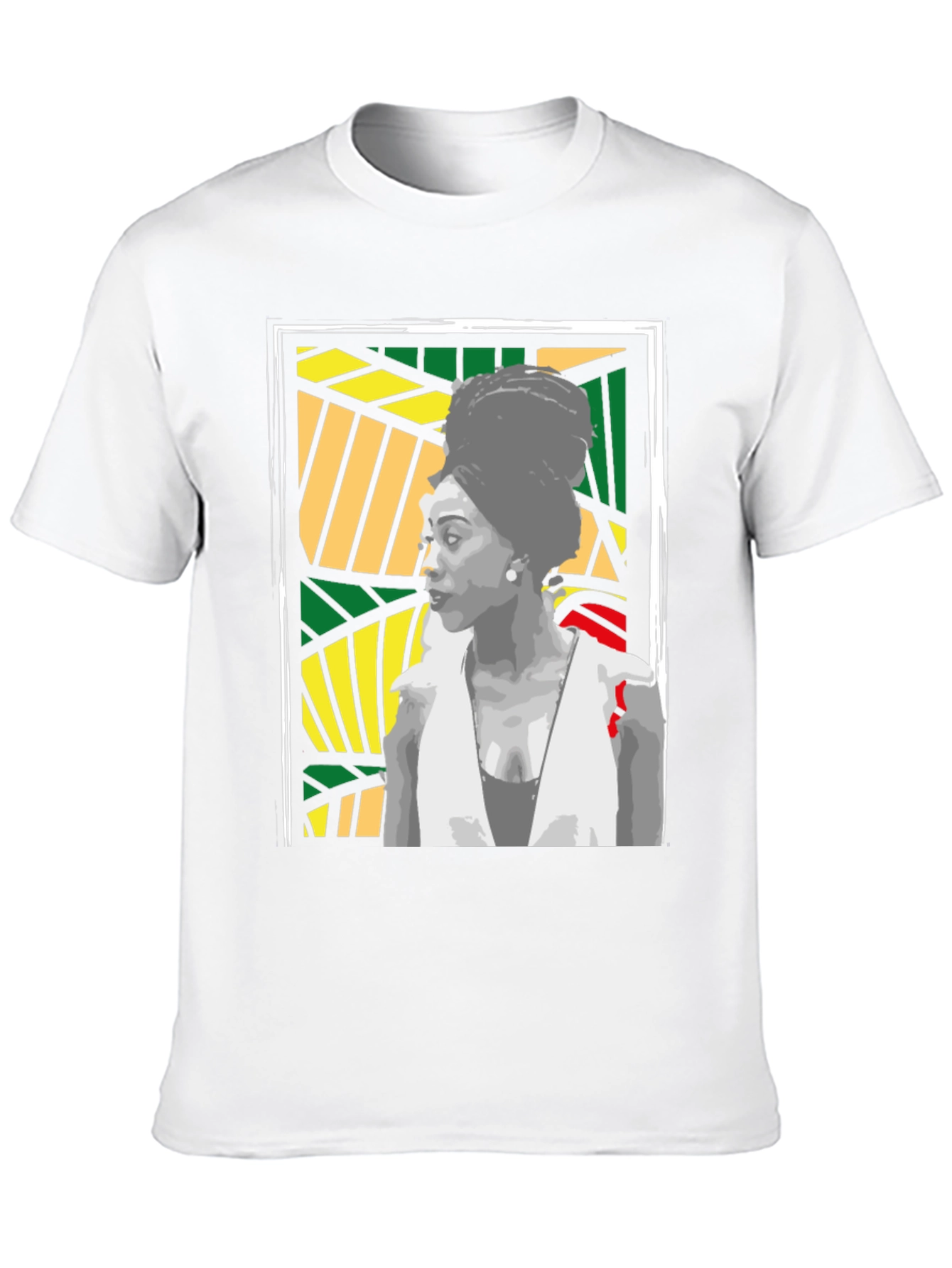 Black T-Shirt with Artistic Portrait Design
