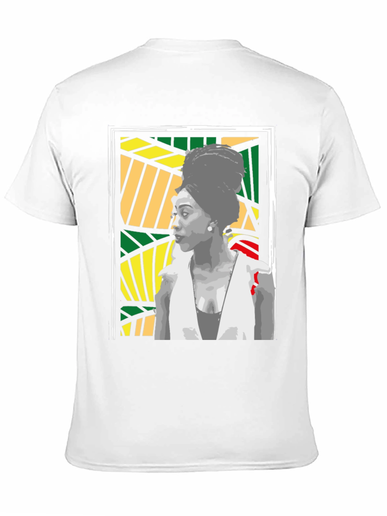 Black T-Shirt with Artistic Portrait Design