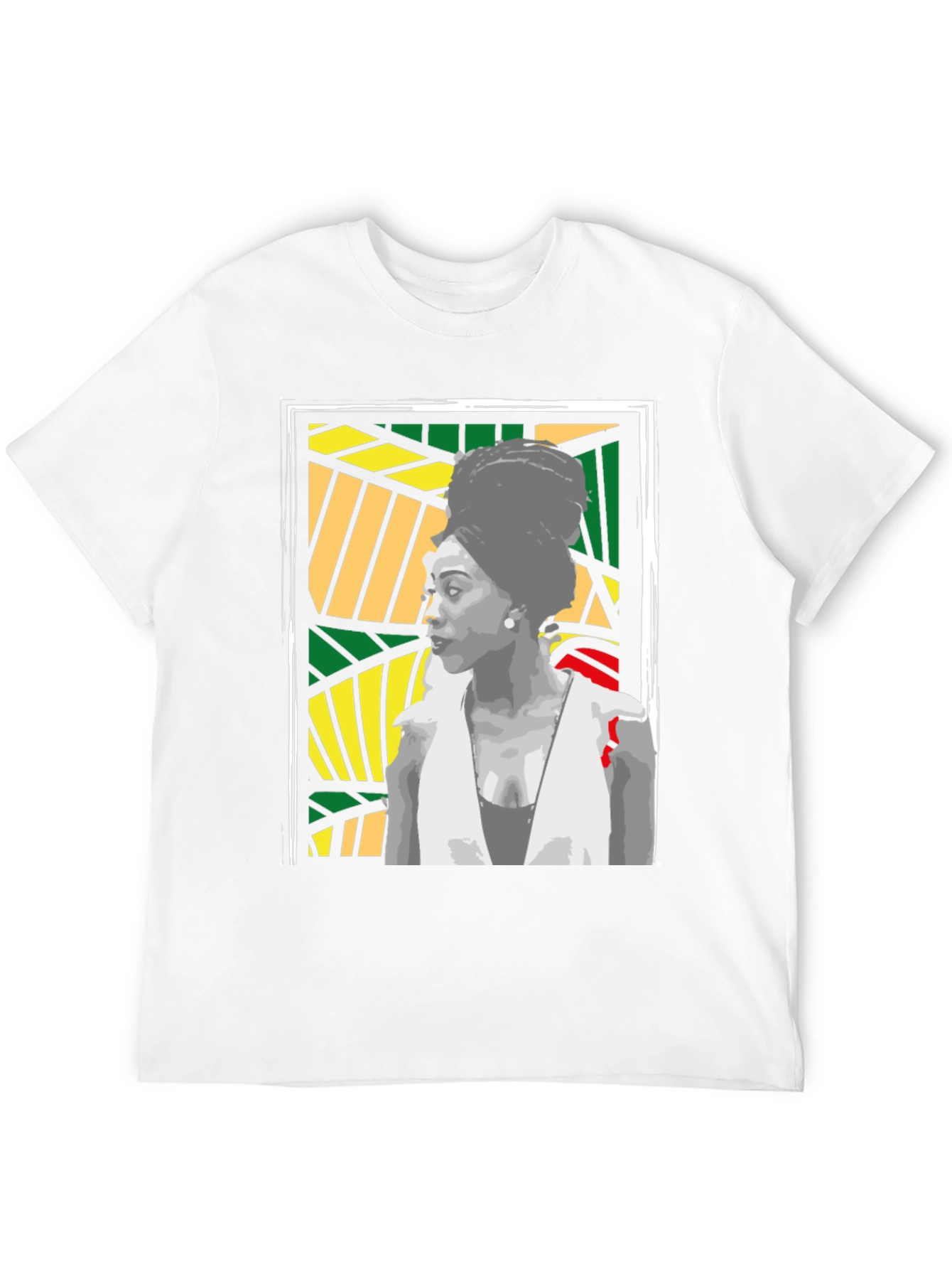 Black T-Shirt with Artistic Portrait Design
