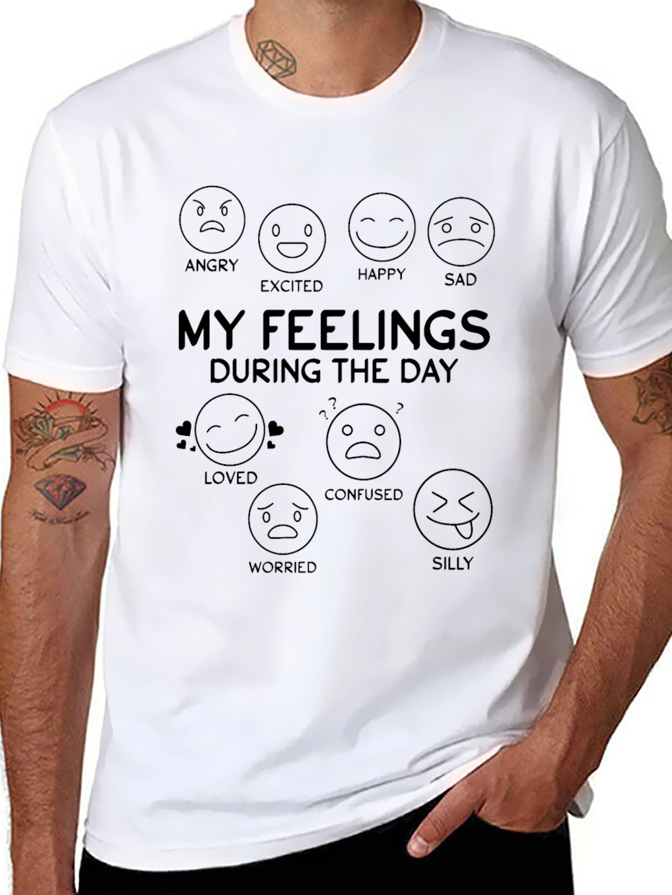 My Feelings Today Graphic T-Shirt - Funny Emoji Tee
