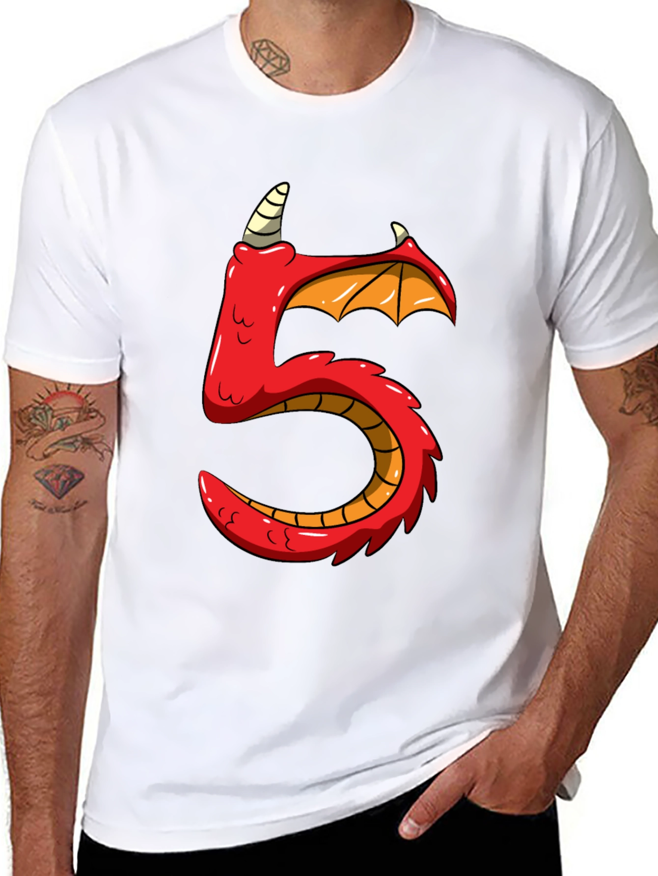 Dragon Number 5 Birthday T-Shirt