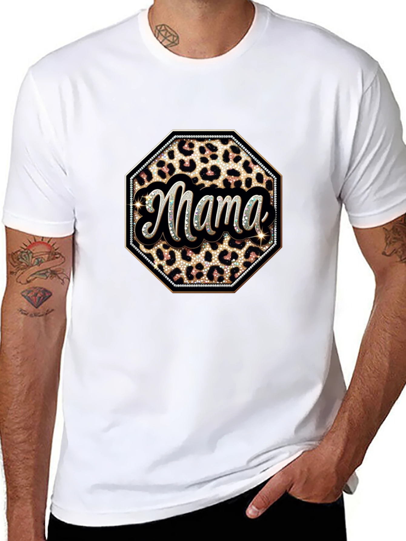 Mama Leopard Print Graphic Tee