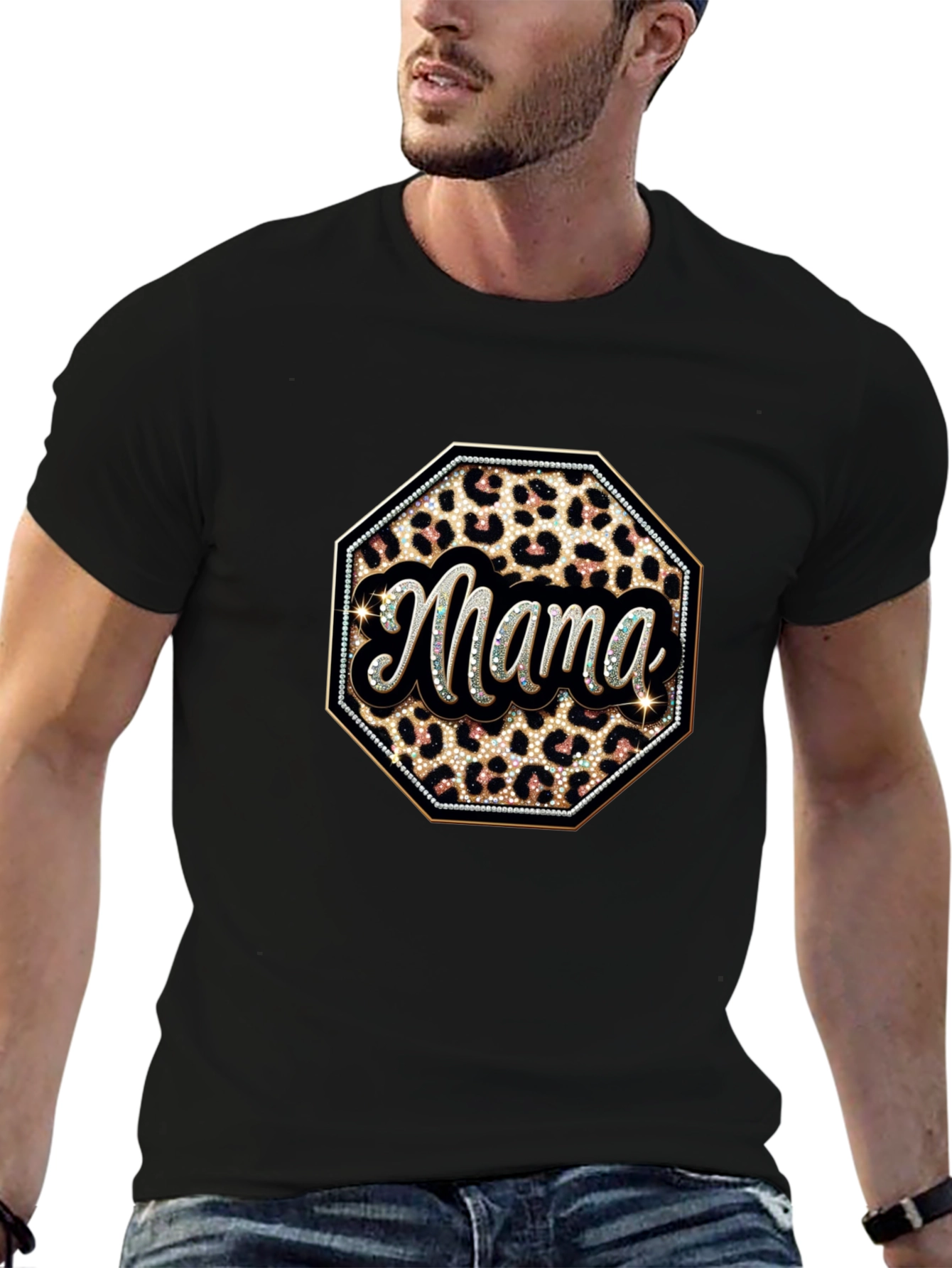 Mama Leopard Print Graphic Tee