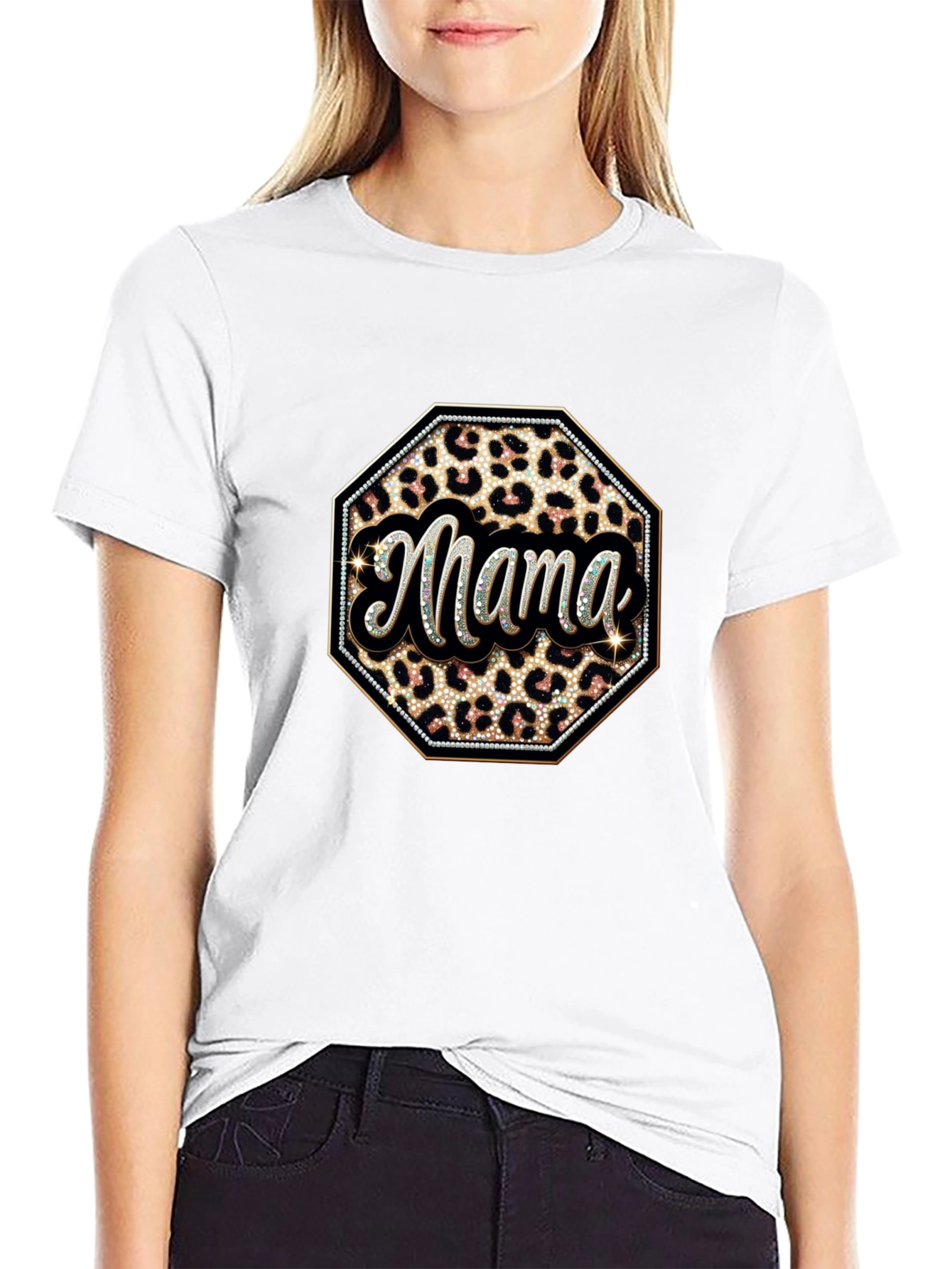Mama Leopard Print Graphic Tee