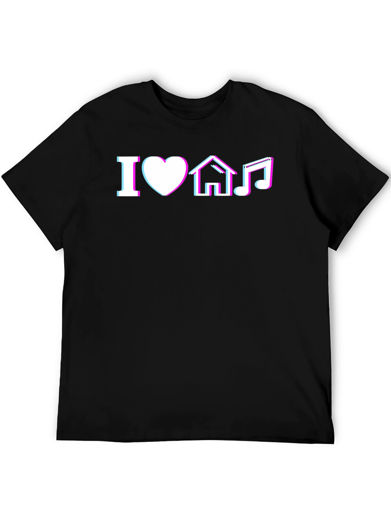 I Love House Music Black T-Shirt