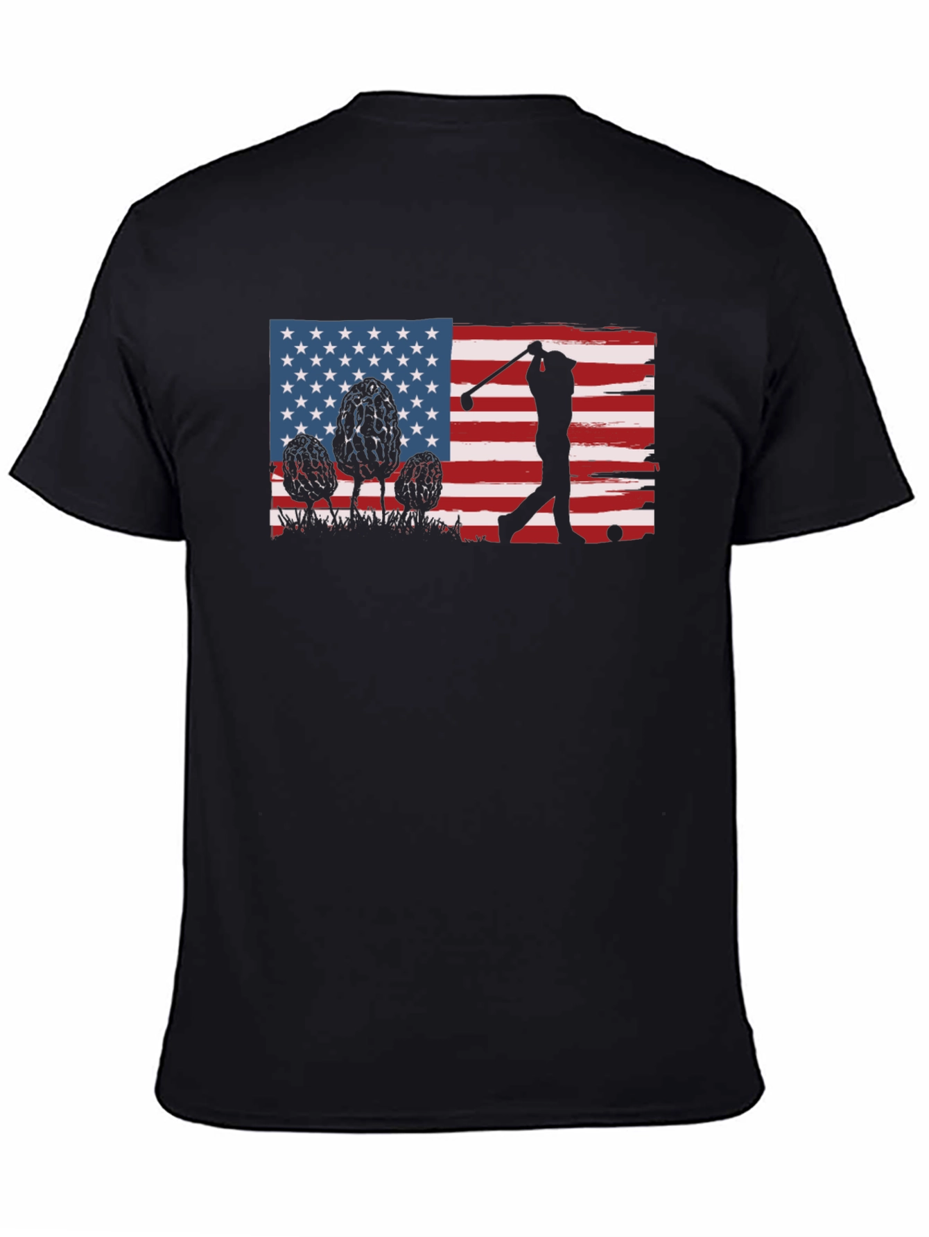Golfing American Flag Graphic Tee