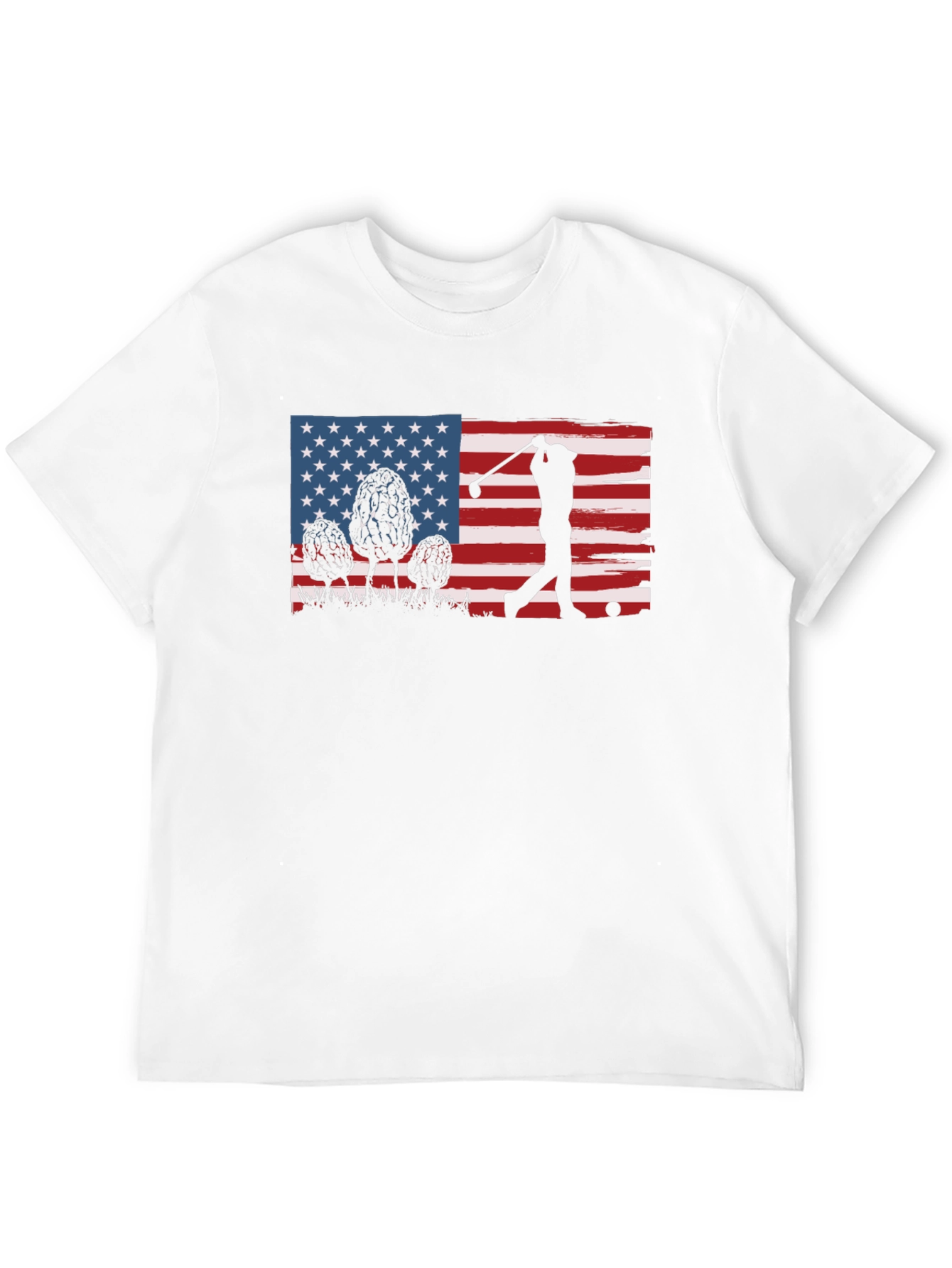 Golfing American Flag Graphic Tee