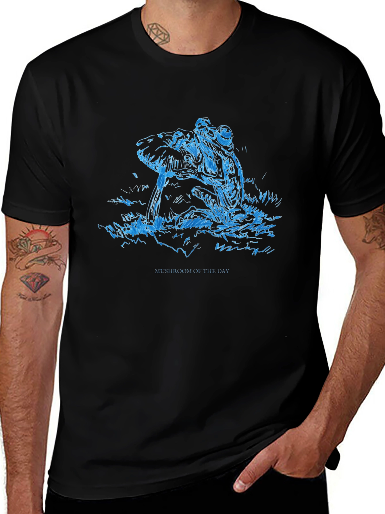 Mushroom of the Day Graphic Tee - Black