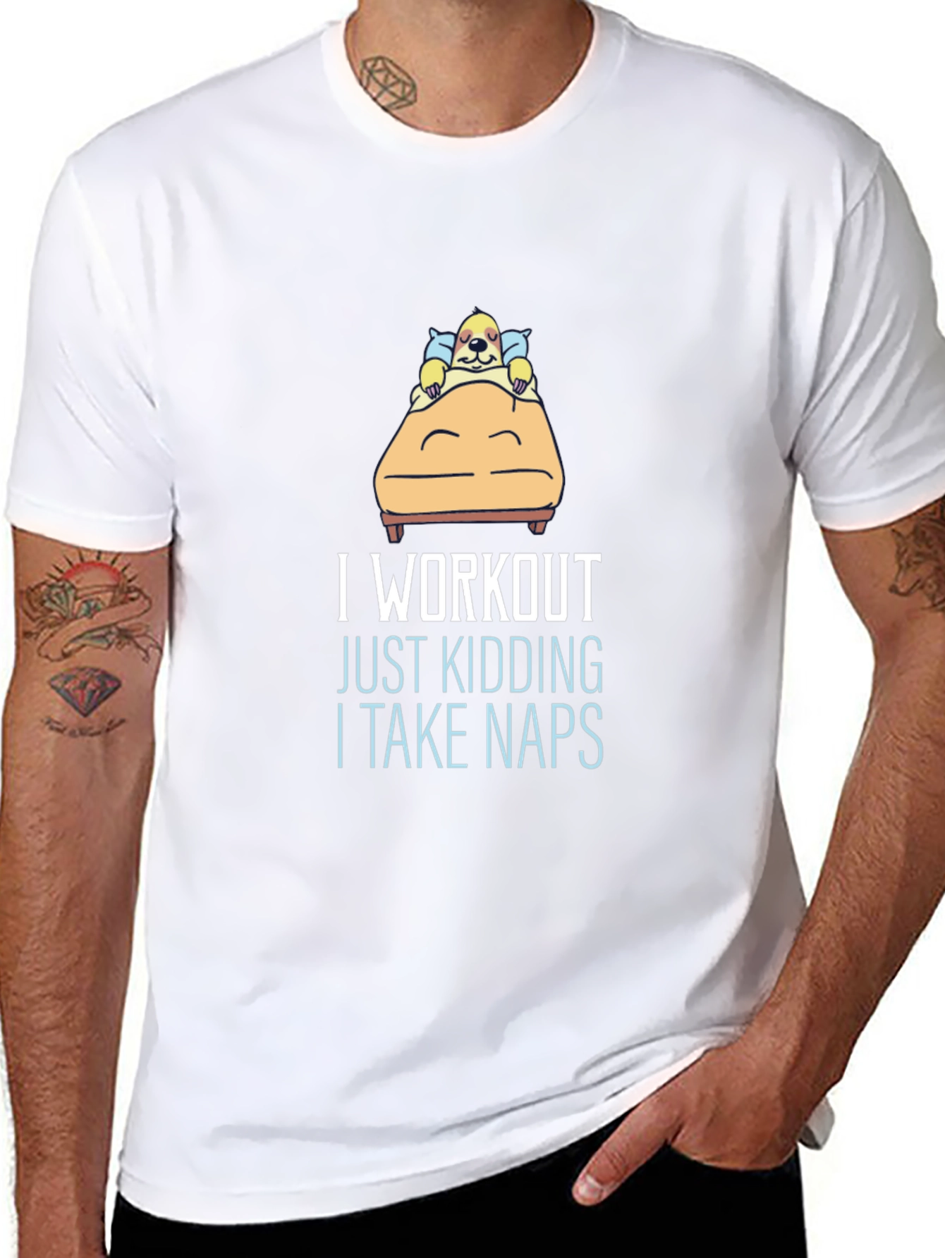 Funny Napping T-Shirt - I Workout Just Kidding