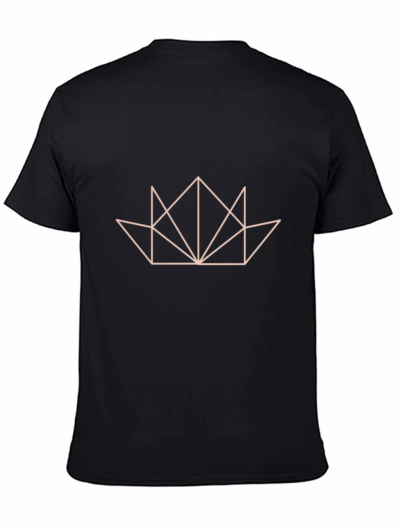Geometric Crown Graphic Black T-Shirt
