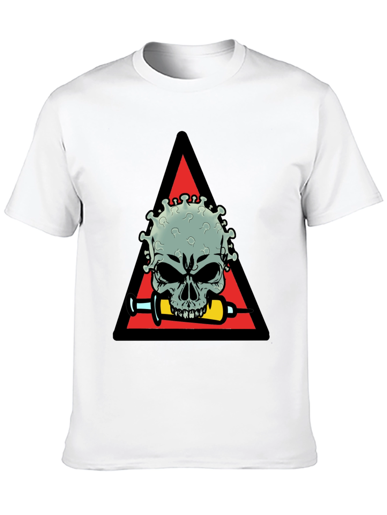 Virus Skull Graphic Tee - Vaccine Humor Shirt