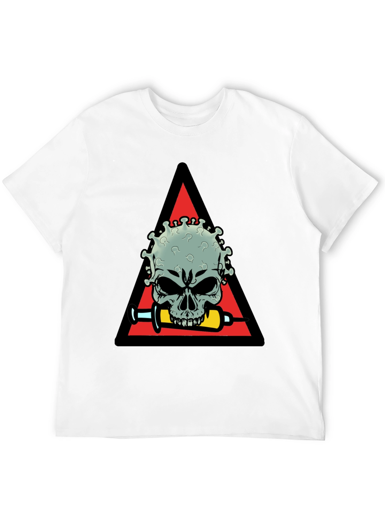 Virus Skull Graphic Tee - Vaccine Humor Shirt