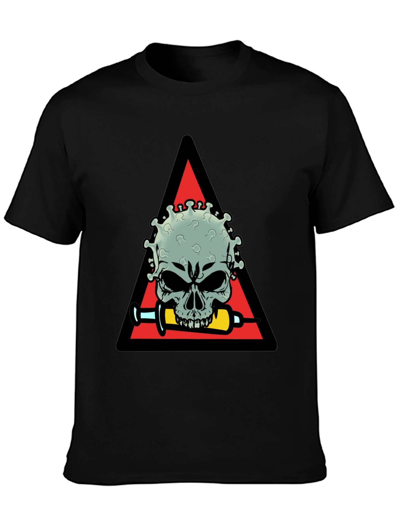 Virus Skull Graphic Tee - Vaccine Humor Shirt