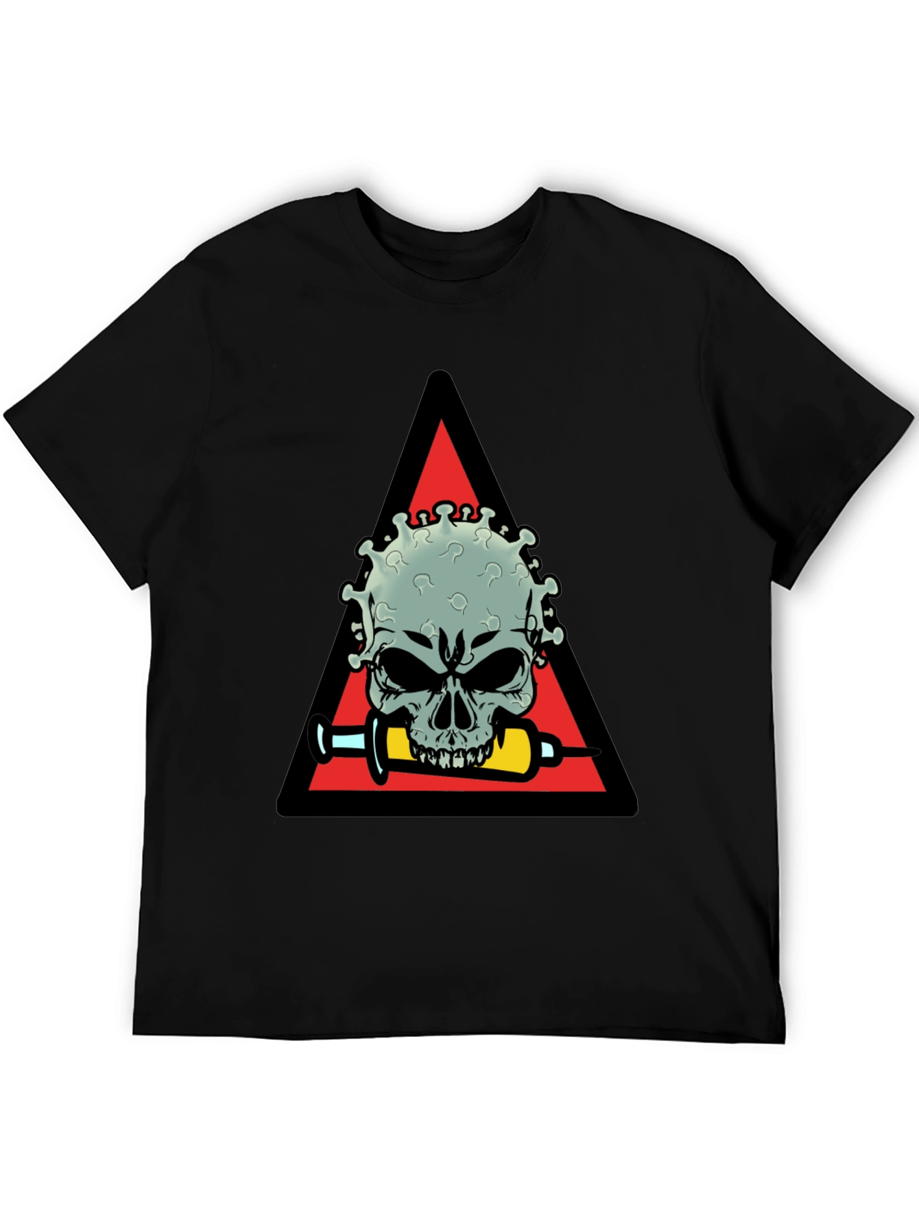 Virus Skull Graphic Tee - Vaccine Humor Shirt