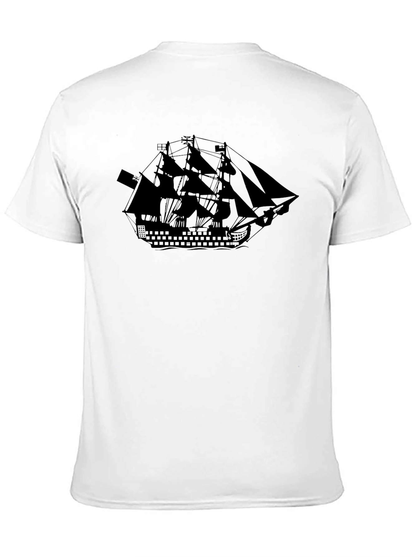 Black Pirate Ship Graphic T-Shirt
