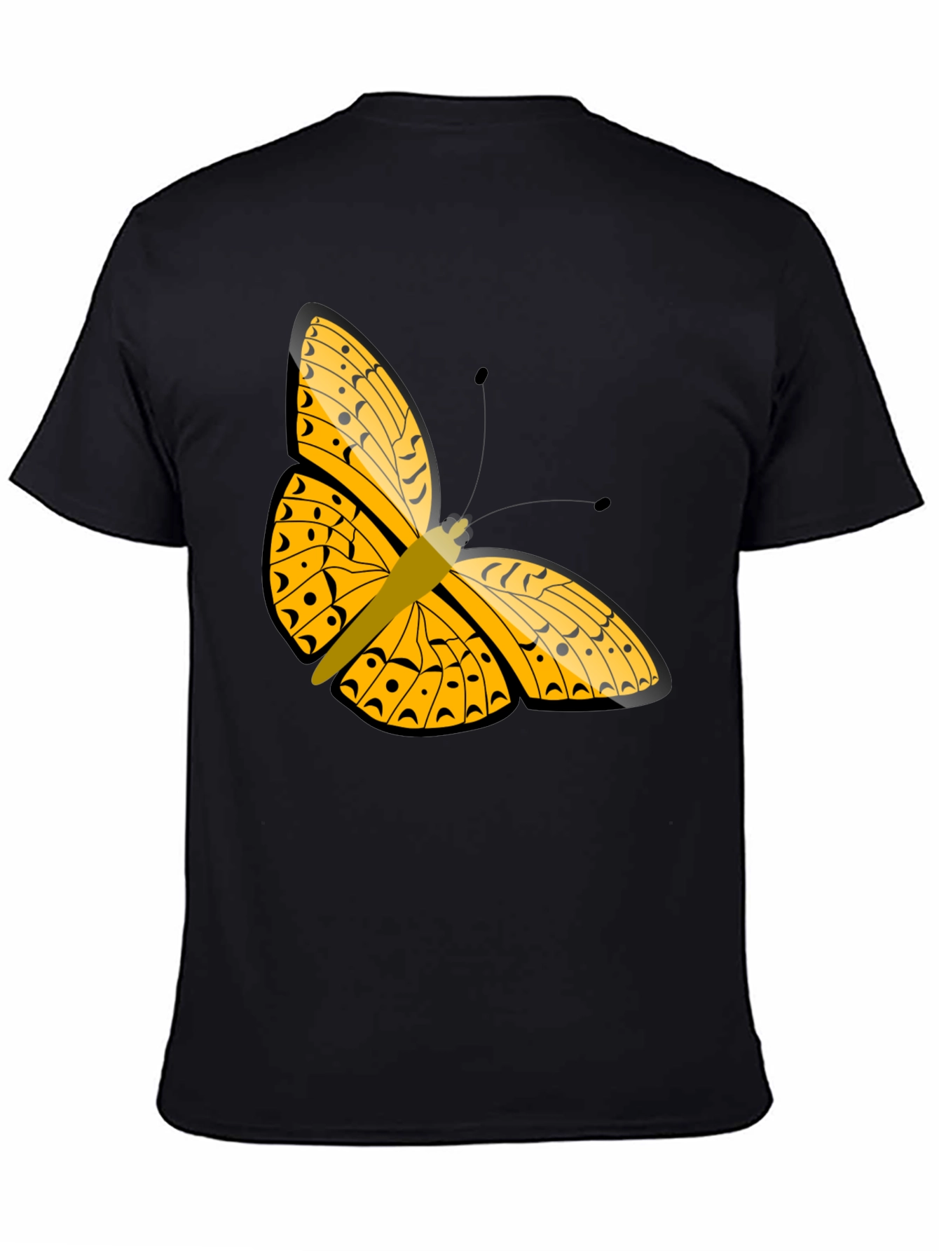 Butterfly Graphic Tee - Stylish Black T-Shirt