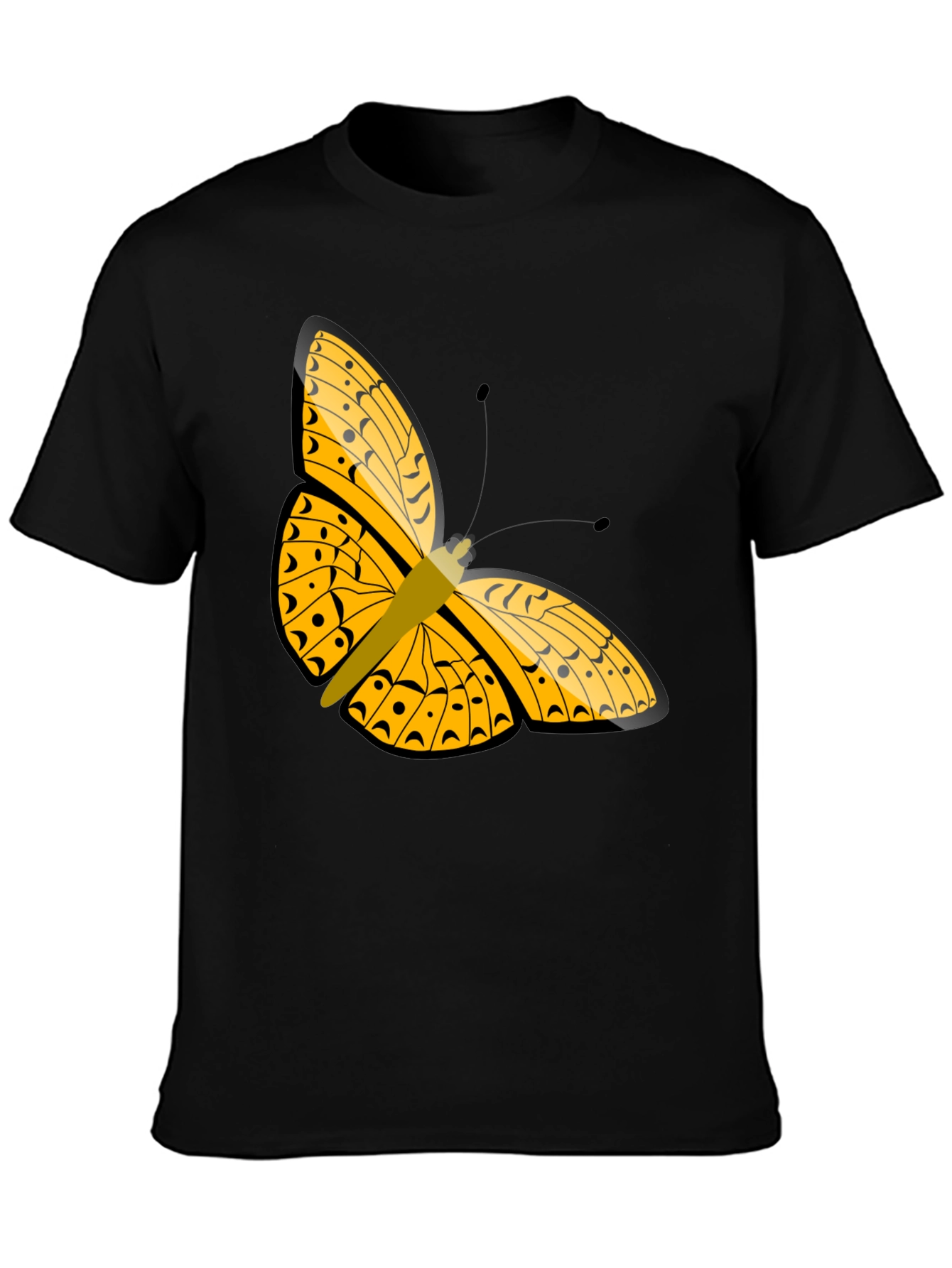 Butterfly Graphic Tee - Stylish Black T-Shirt