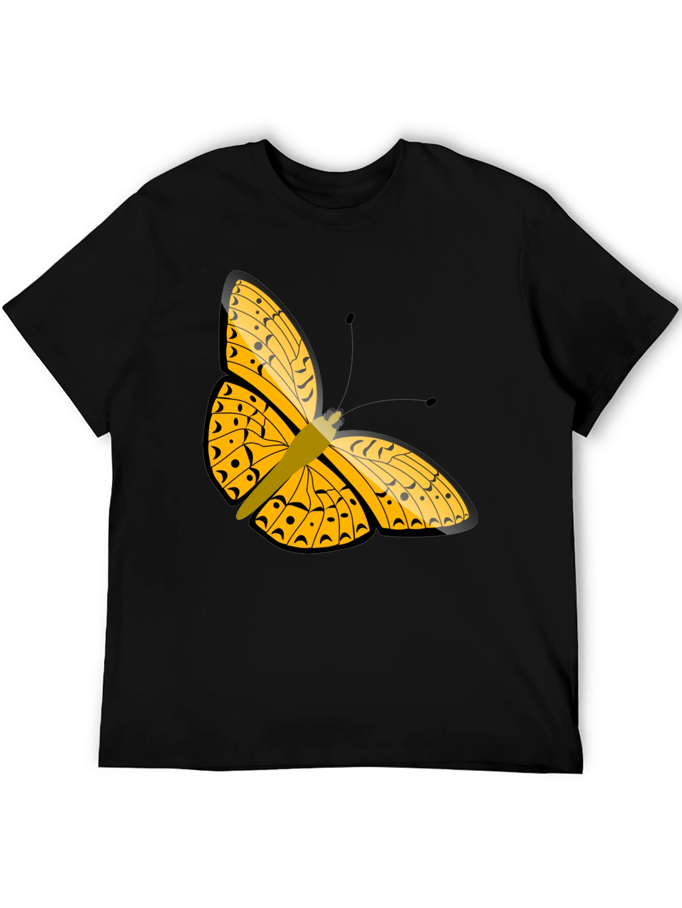 Butterfly Graphic Tee - Stylish Black T-Shirt