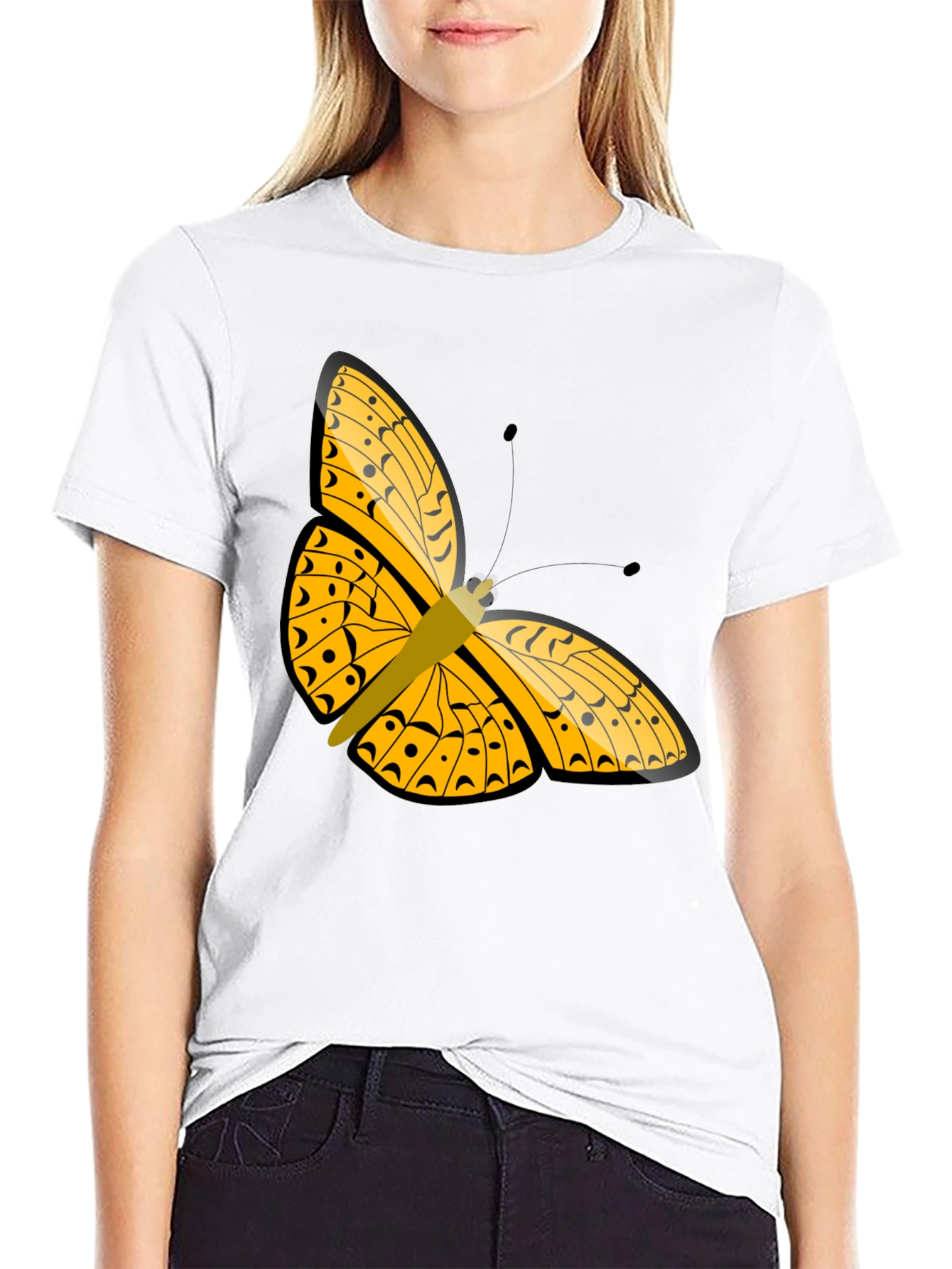 Butterfly Graphic Tee - Stylish Black T-Shirt