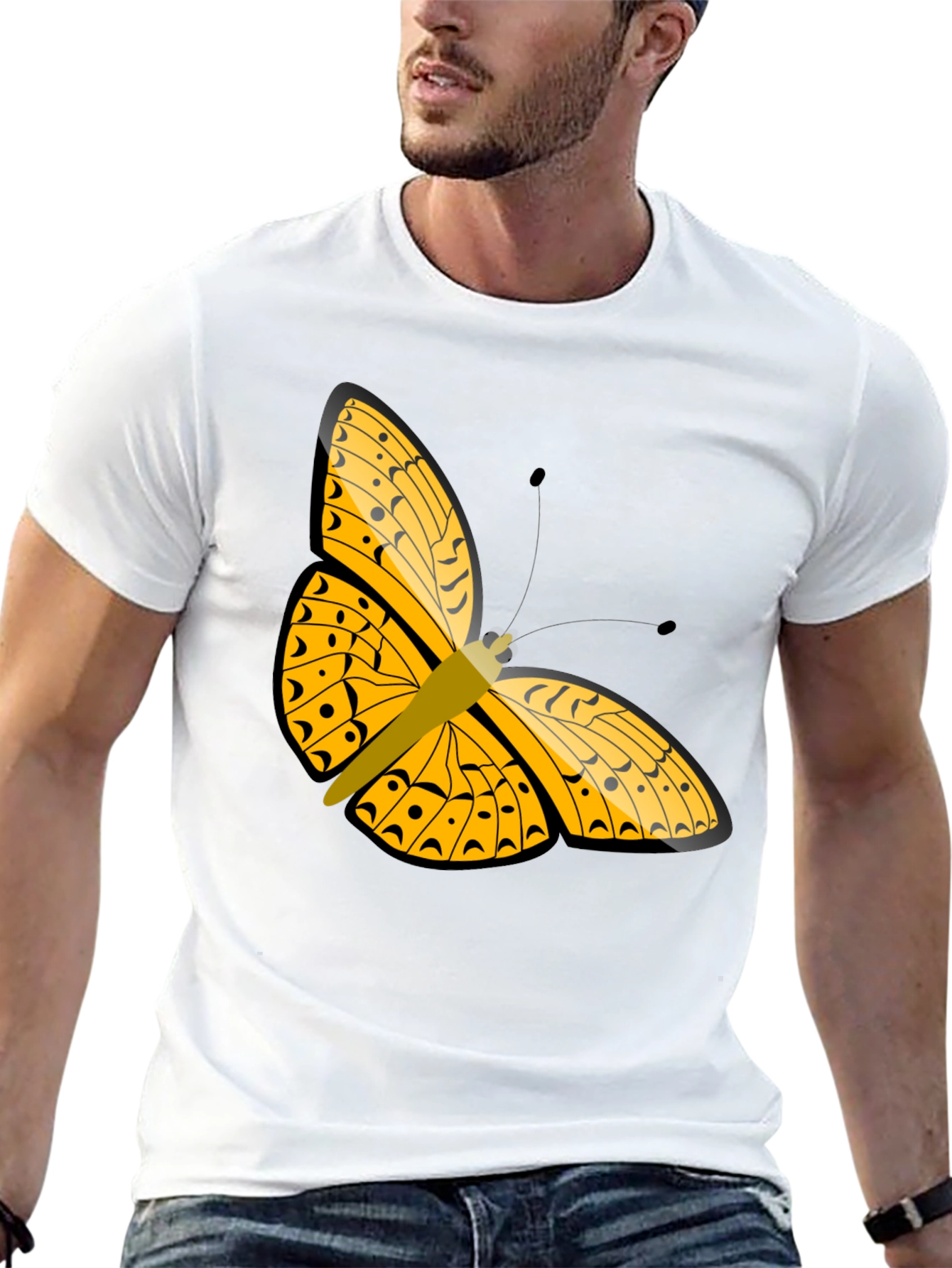 Butterfly Graphic Tee - Stylish Black T-Shirt