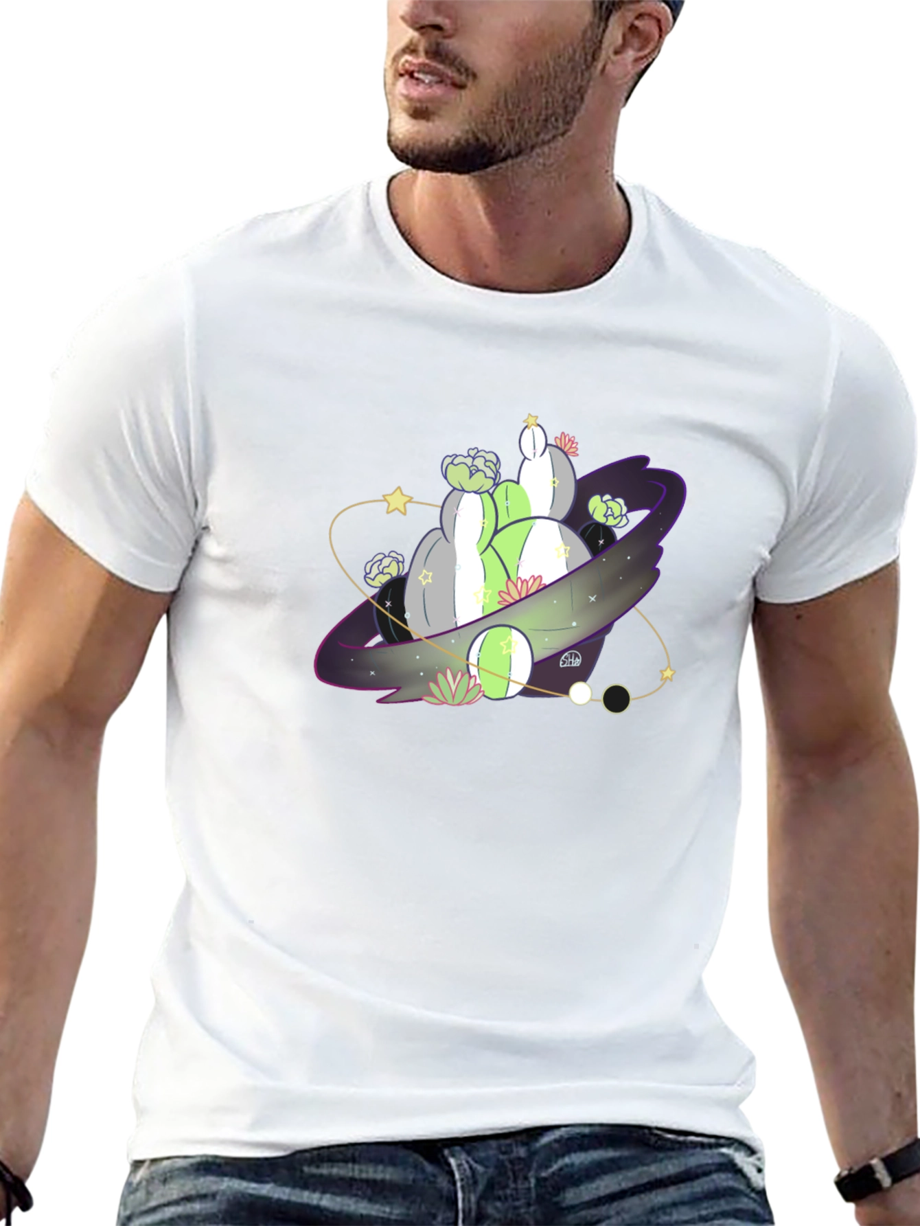 Cactus Planet Graphic T-Shirt - Trendy & Unique