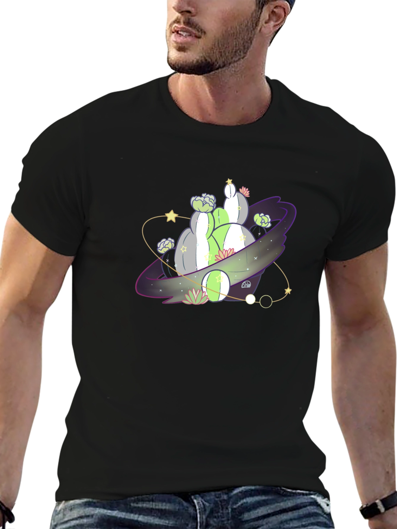 Cactus Planet Graphic T-Shirt - Trendy & Unique
