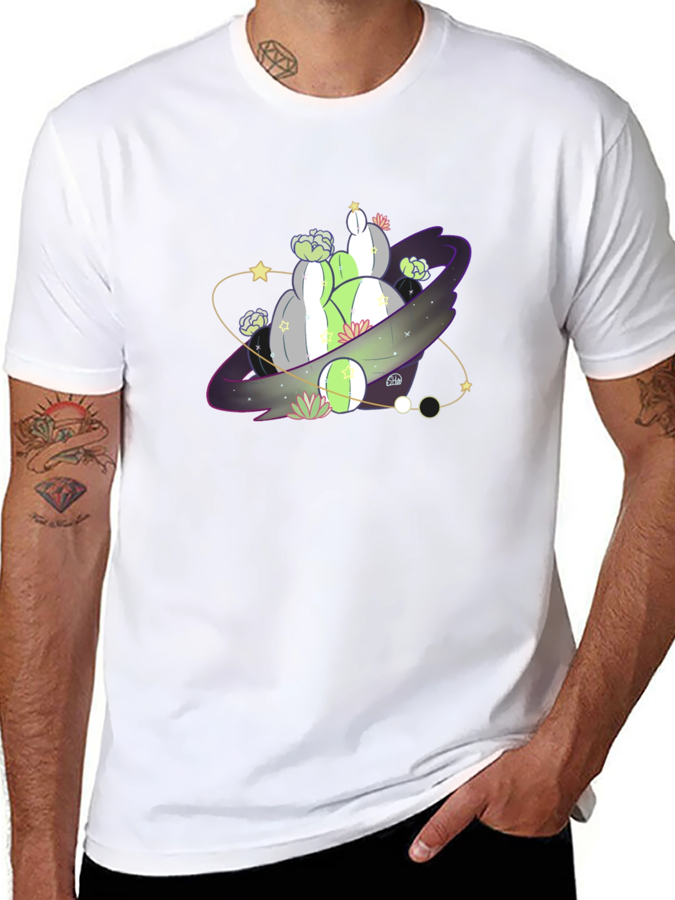 Cactus Planet Graphic T-Shirt - Trendy & Unique