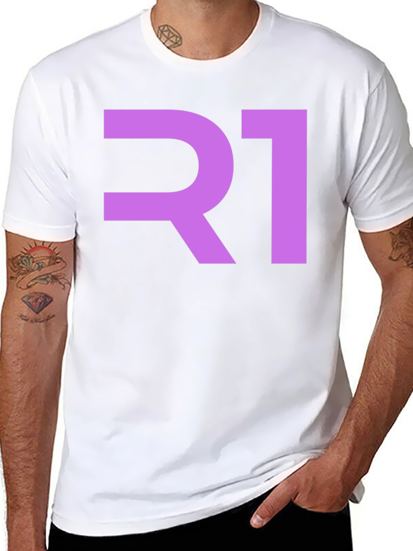 R1 Graphic Tee - Stylish Black Cotton T-Shirt