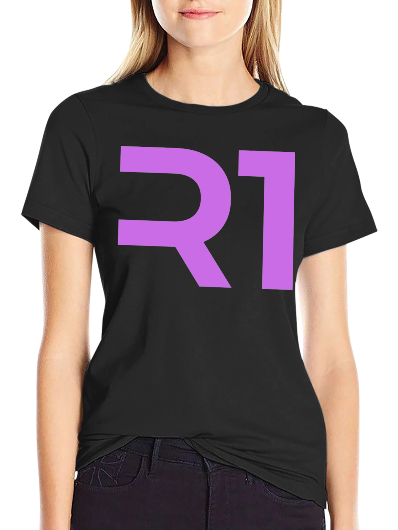 R1 Graphic Tee - Stylish Black Cotton T-Shirt