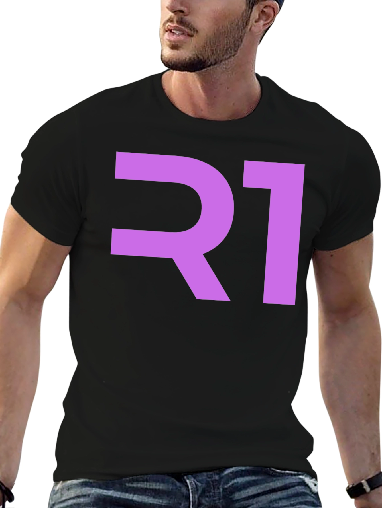 R1 Graphic Tee - Stylish Black Cotton T-Shirt
