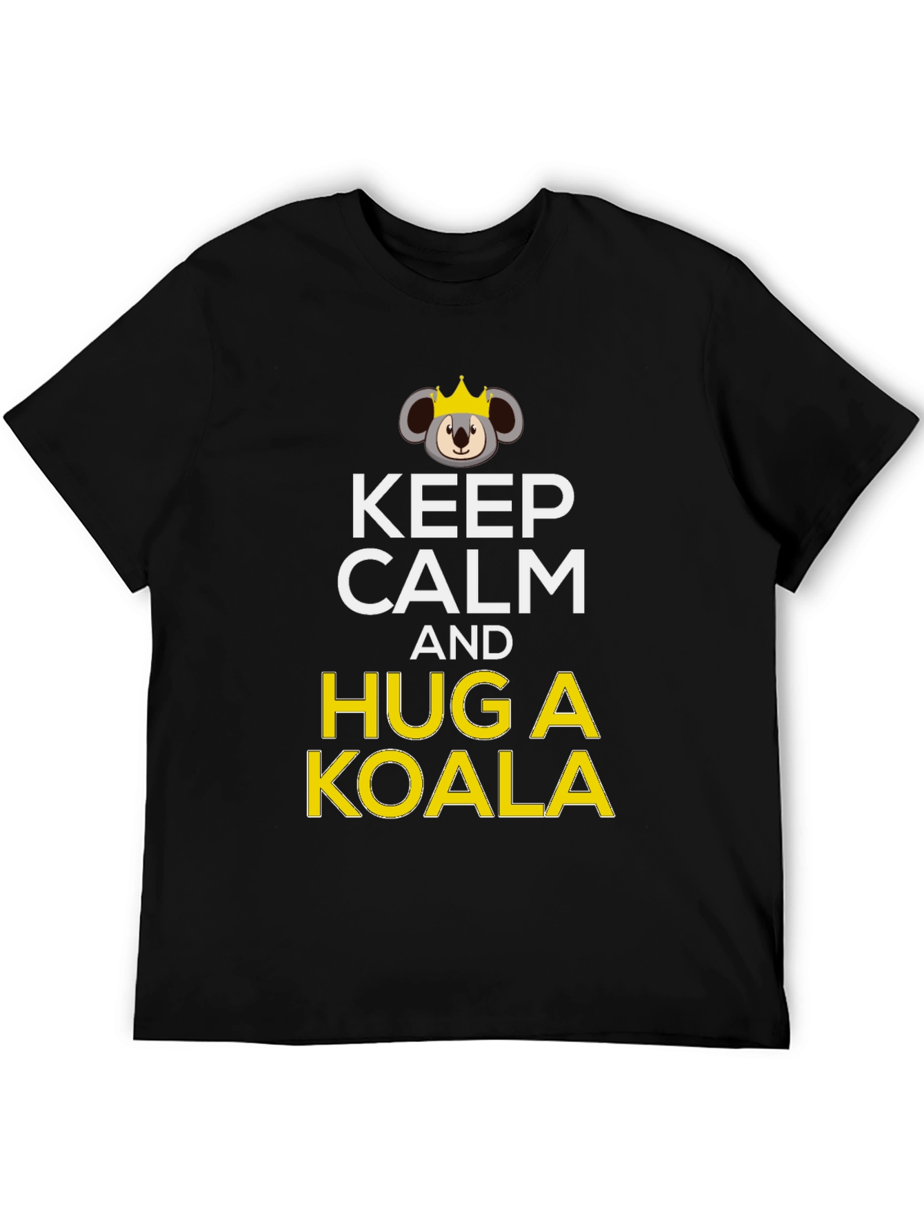 Keep Calm and Hug a Koala Black T-Shirt