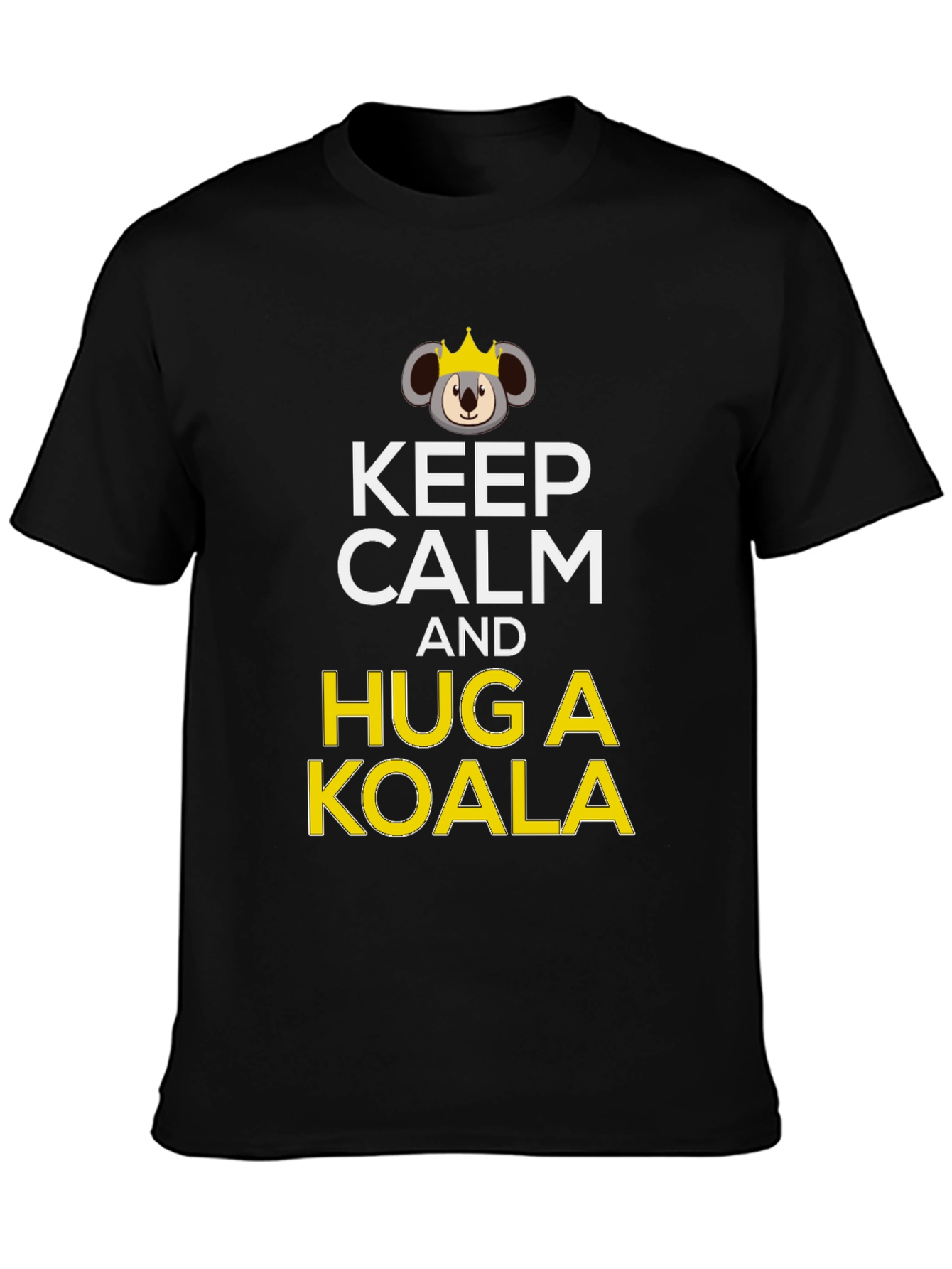 Keep Calm and Hug a Koala Black T-Shirt