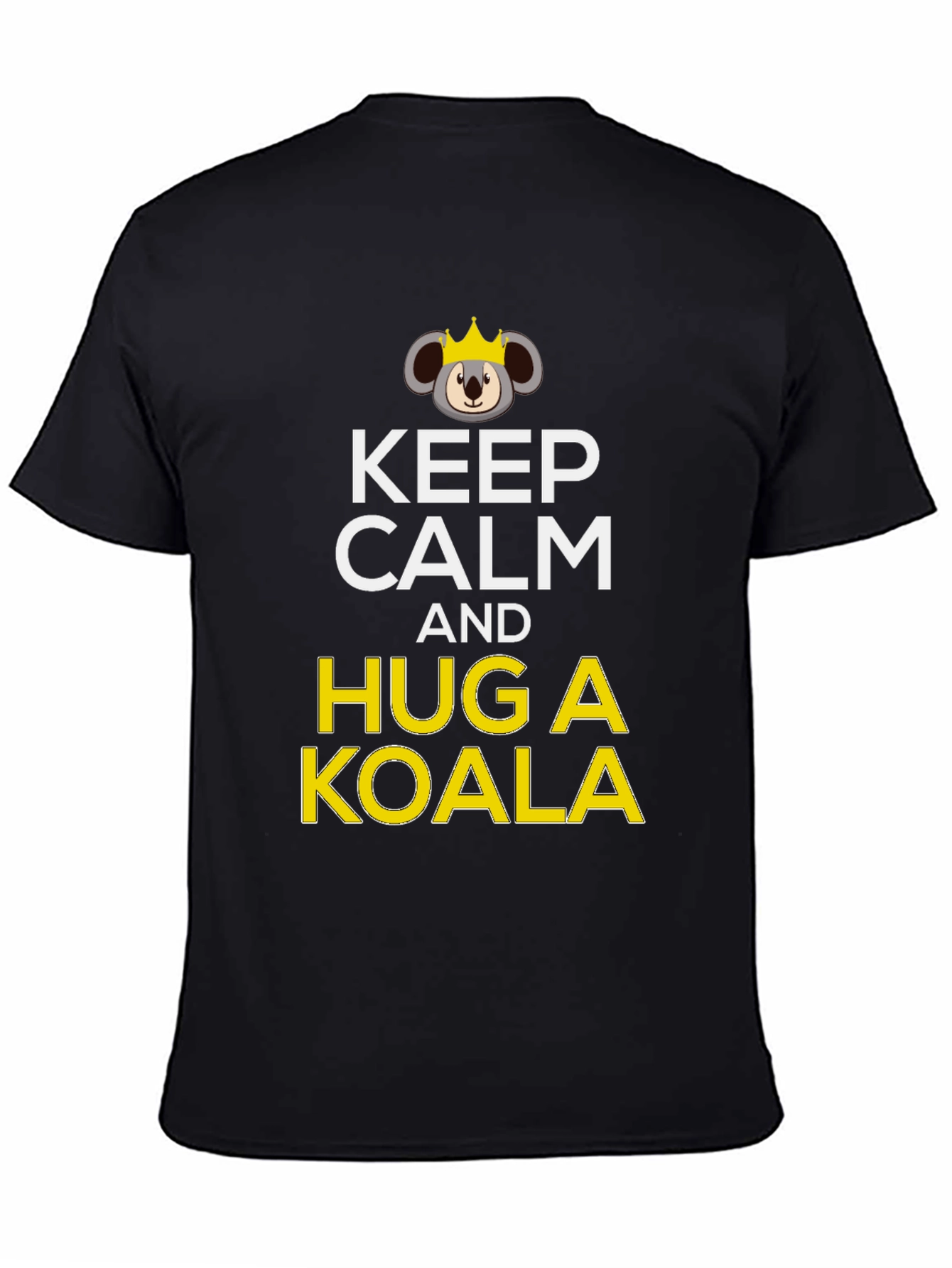 Keep Calm and Hug a Koala Black T-Shirt