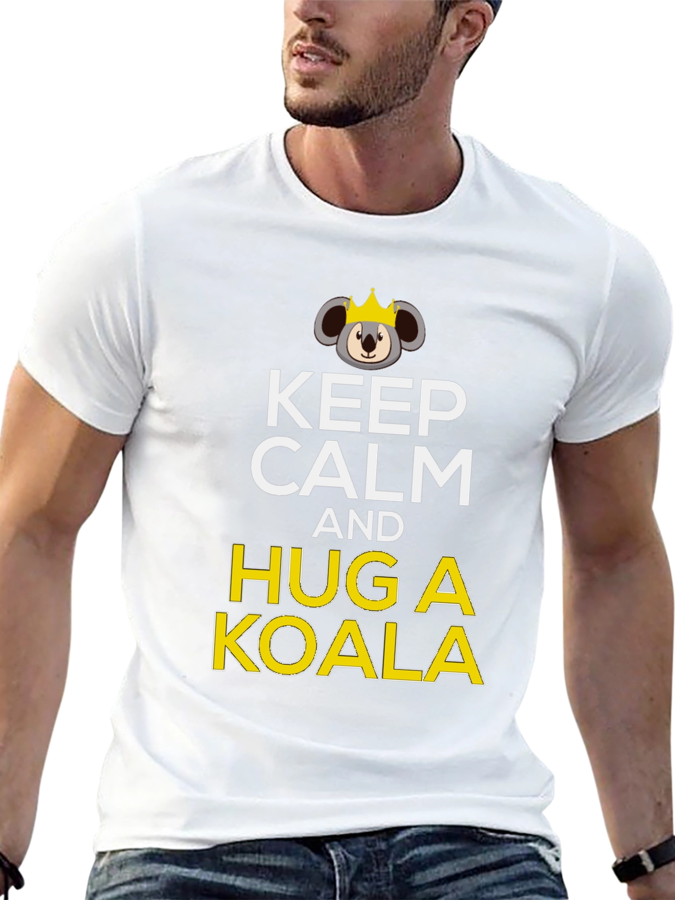 Keep Calm and Hug a Koala Black T-Shirt