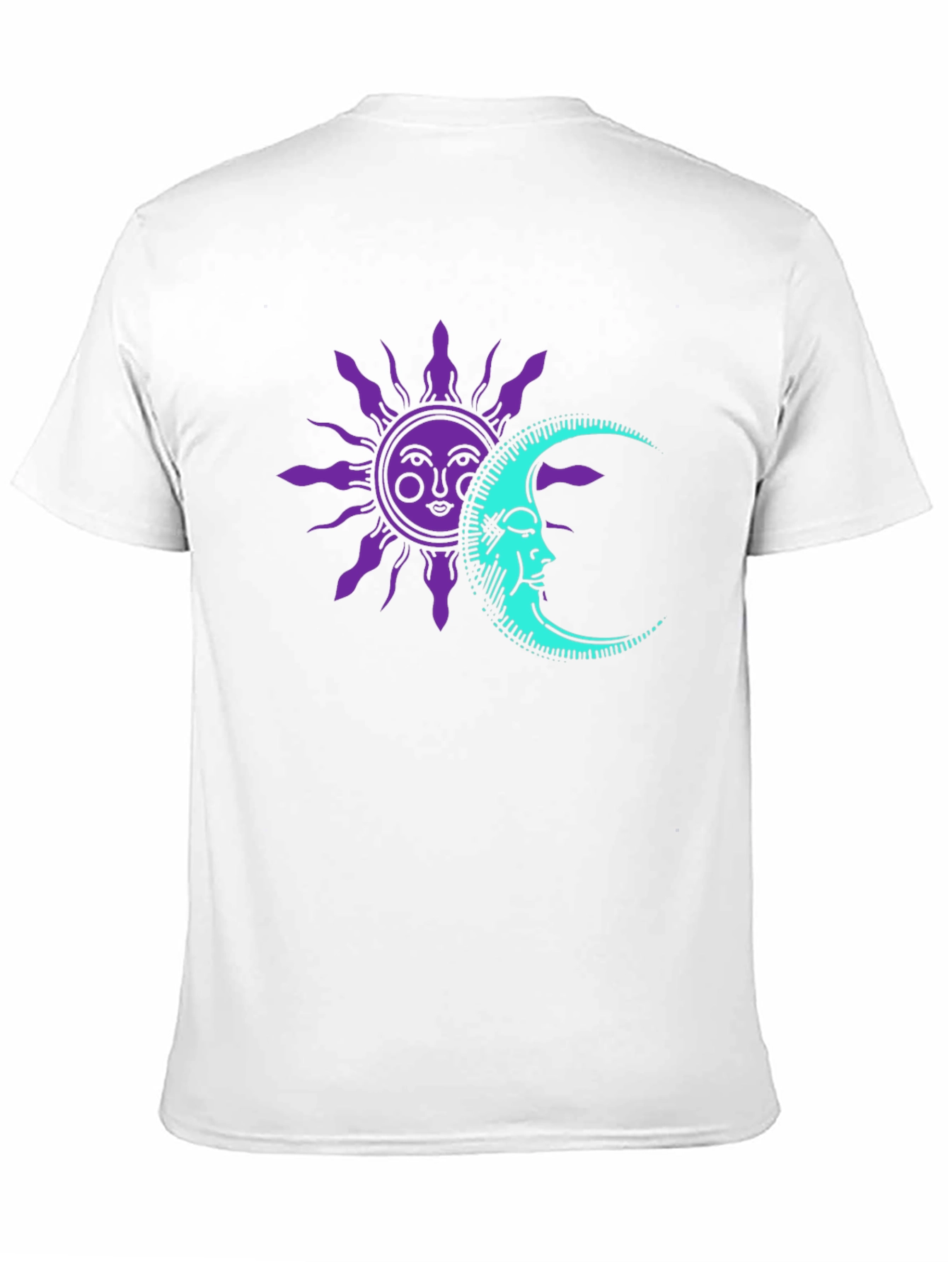 Celestial Sun and Moon Graphic Tee - Black