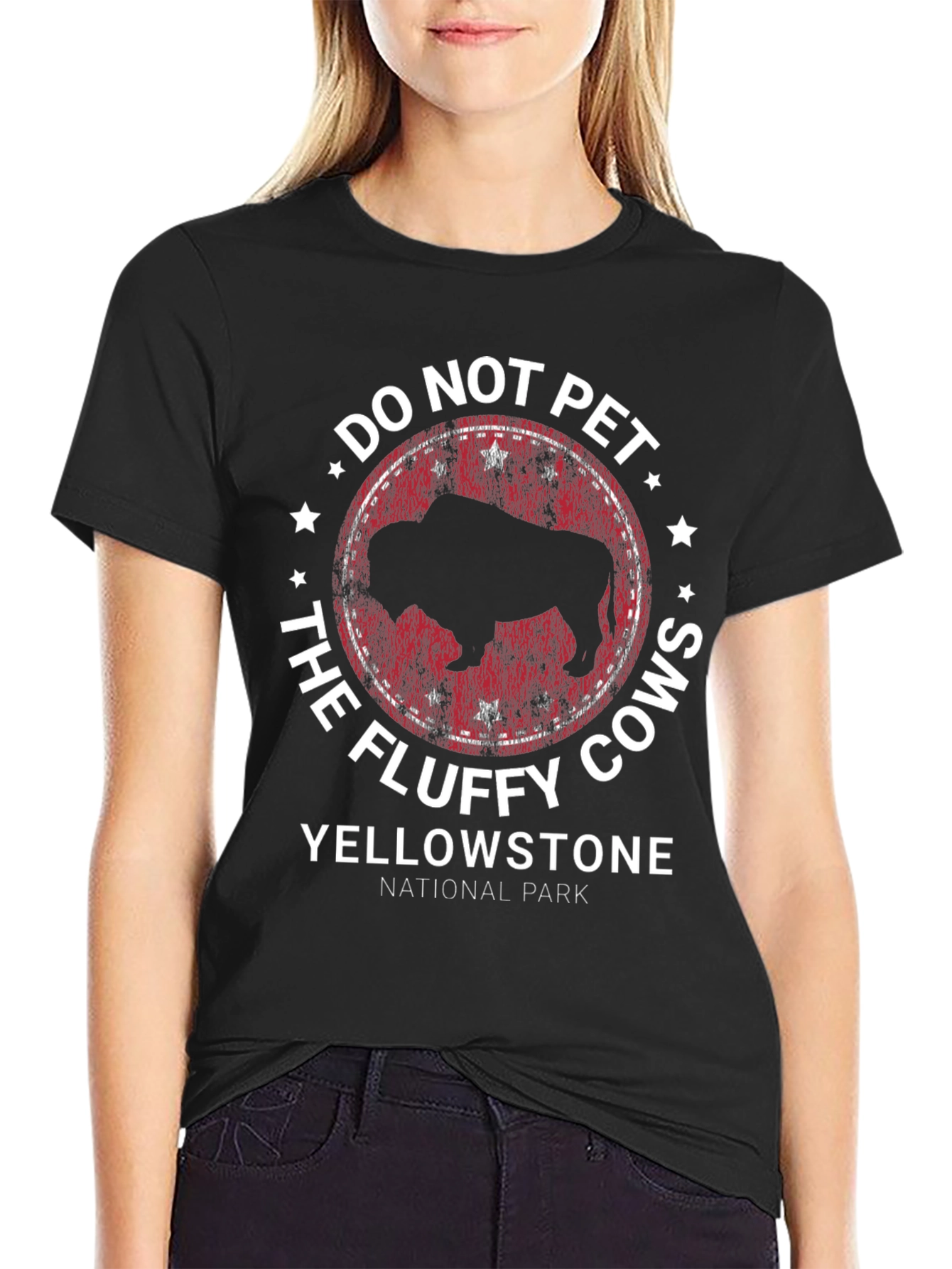 Yellowstone National Park Fluffy Cow T-Shirt