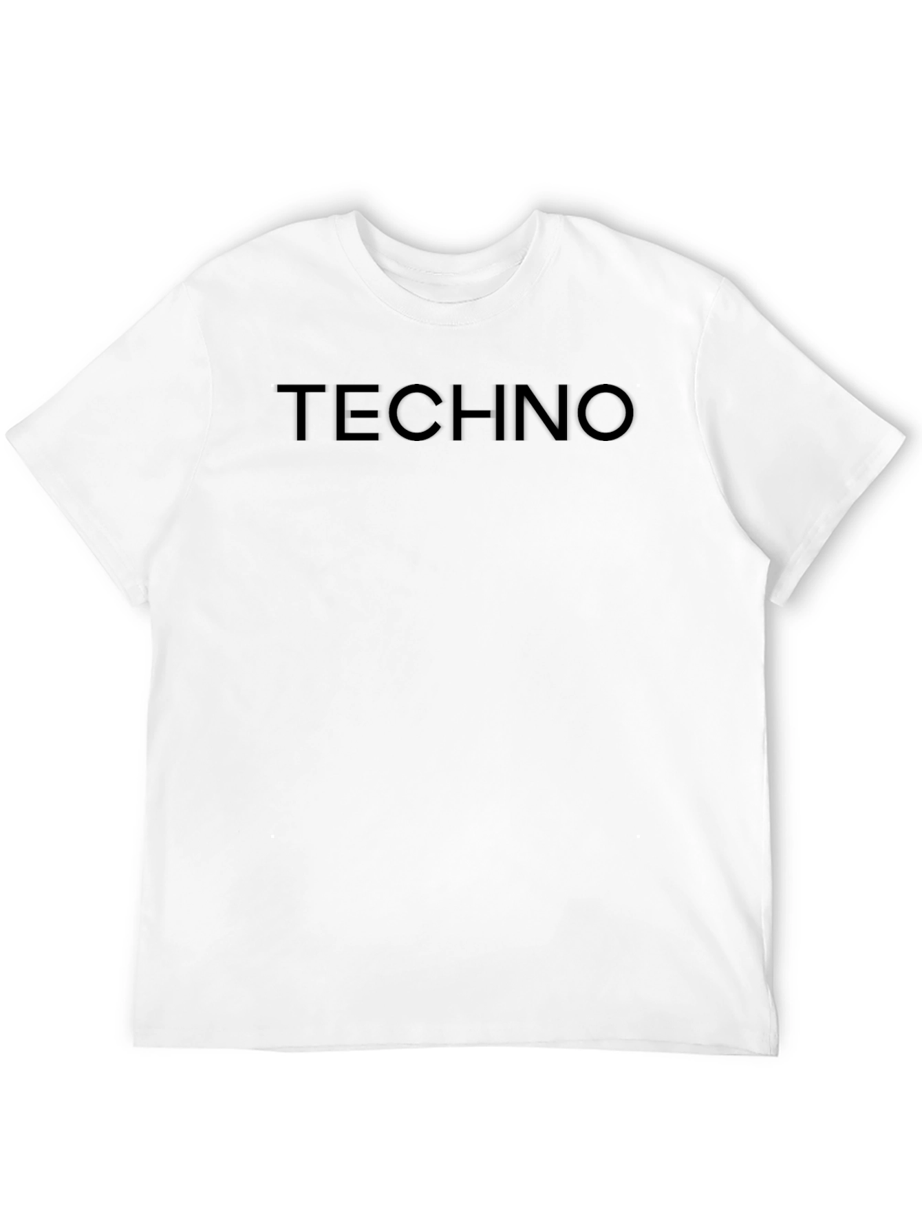 TECHNO Graphic Print Crew Neck T-Shirt