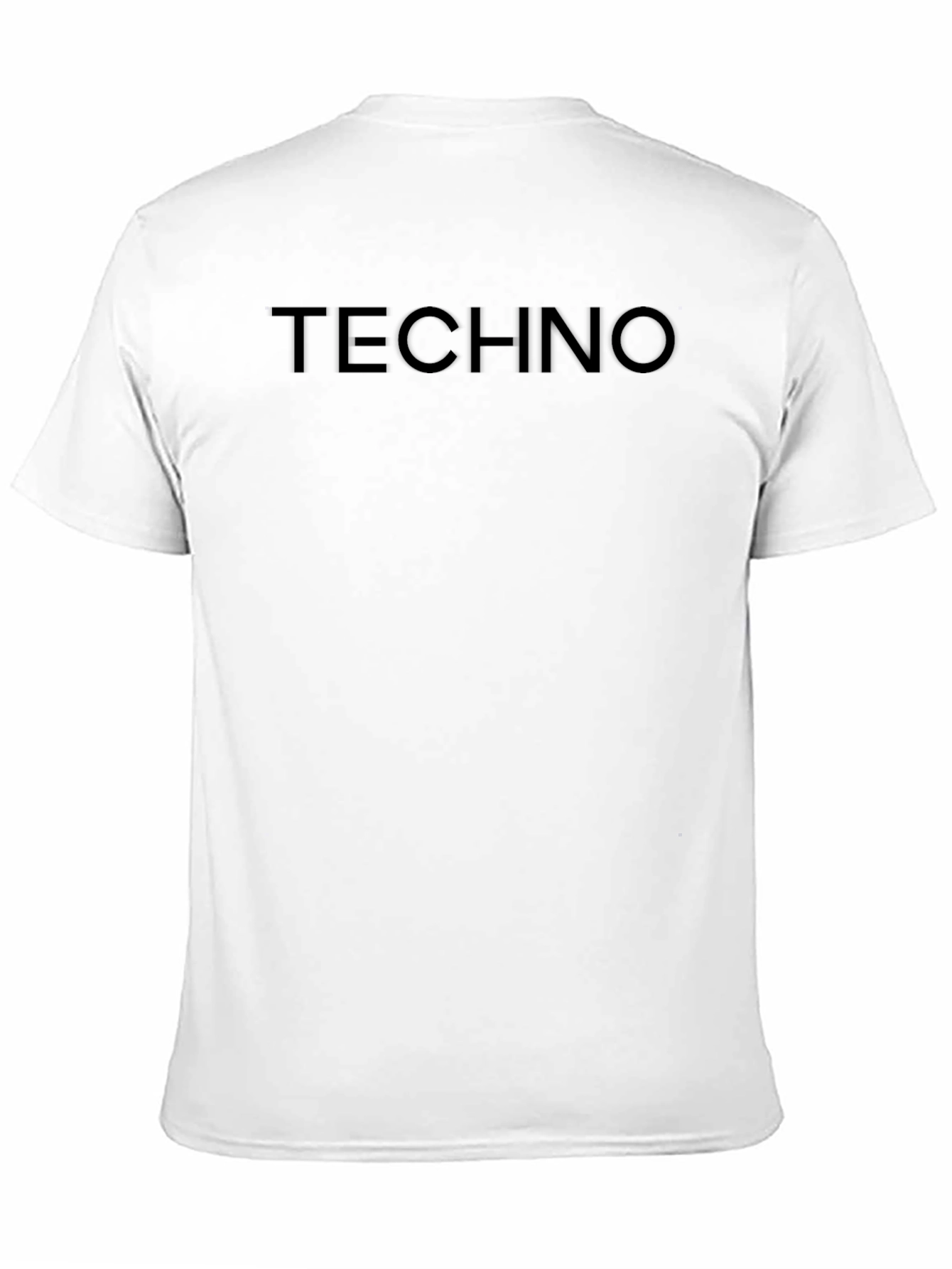 TECHNO Graphic Print Crew Neck T-Shirt