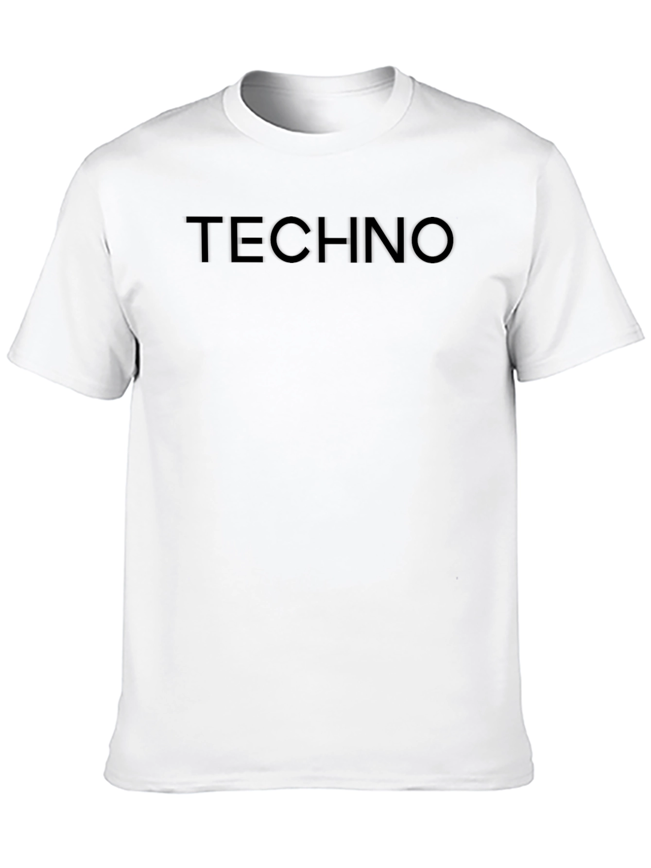 TECHNO Graphic Print Crew Neck T-Shirt