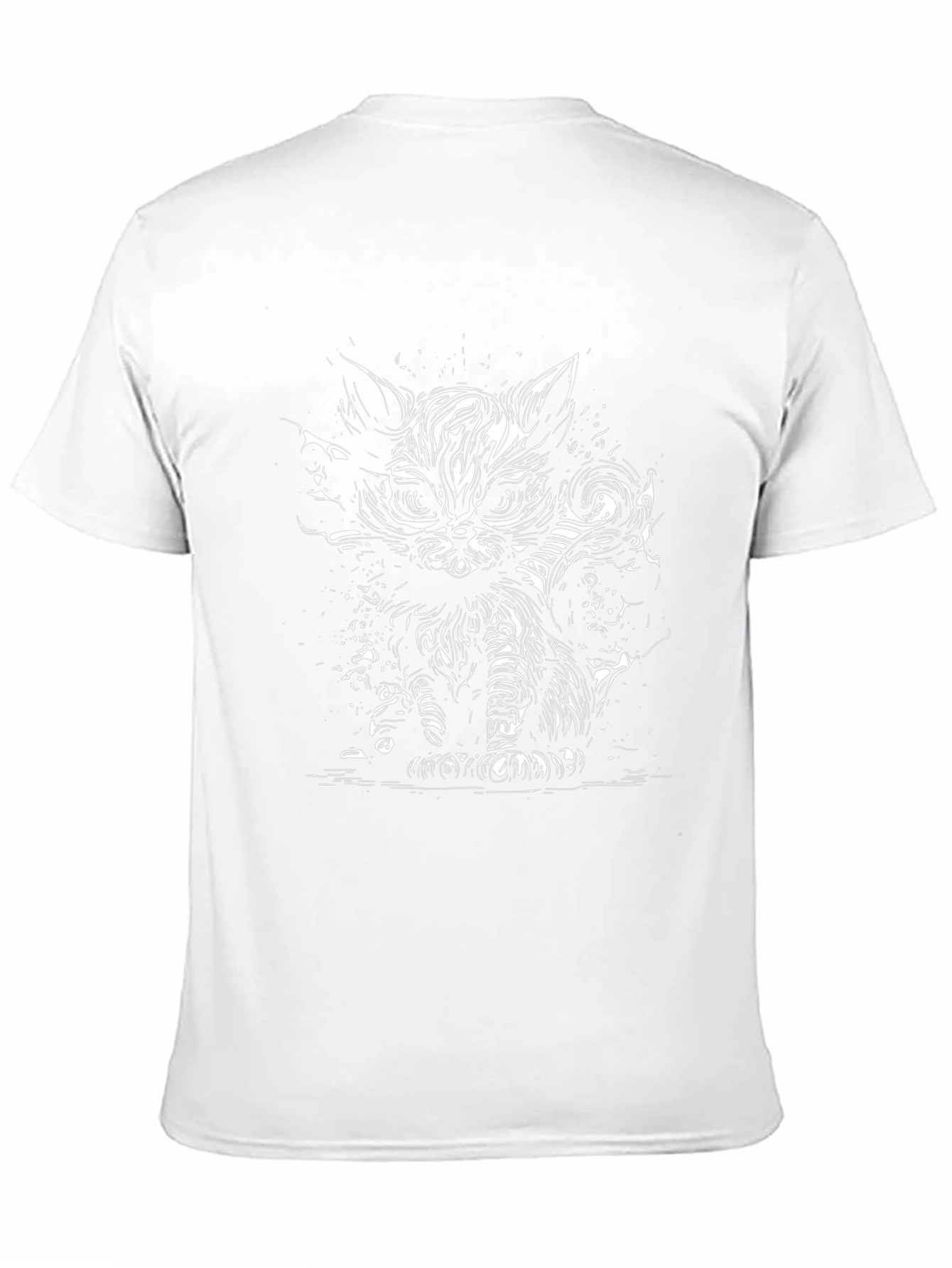 Mens Black T-Shirt with Cat Graphic