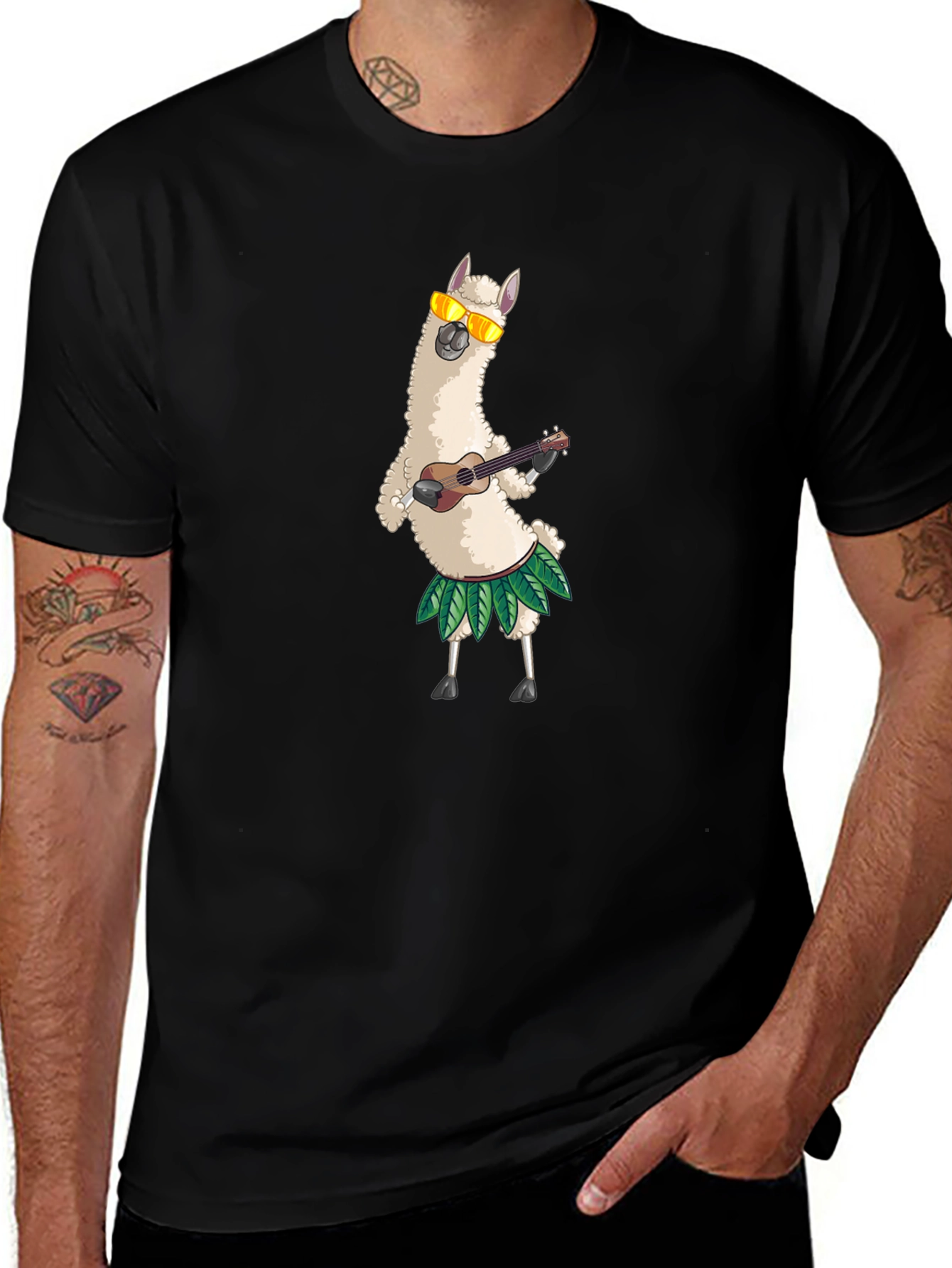 Llama Ukulele T-Shirt - Funny Hawaiian Vacation Tee