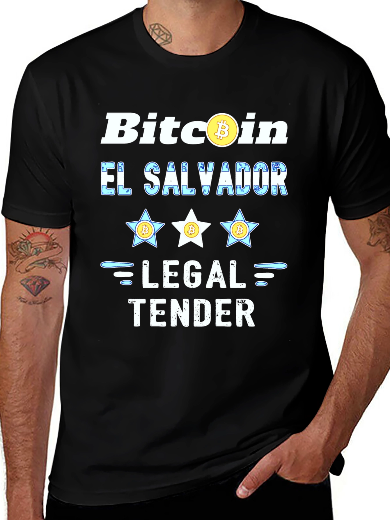 Bitcoin El Salvador Legal Tender Black T-Shirt