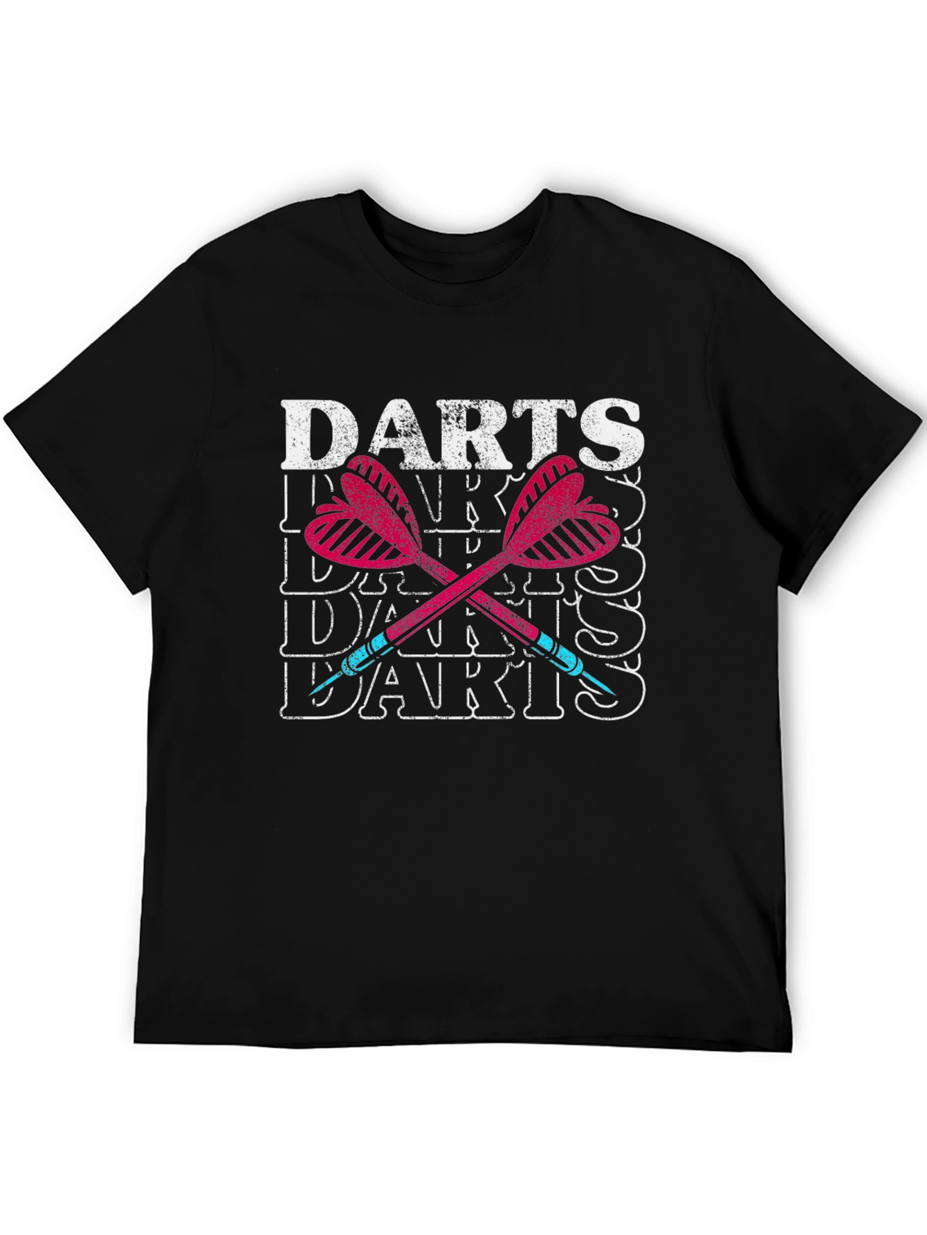 Darts T-Shirt - Retro Style Crossed Darts Graphic Tee
