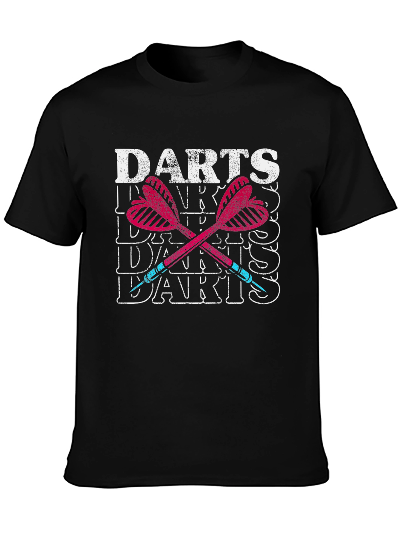 Darts T-Shirt - Retro Style Crossed Darts Graphic Tee