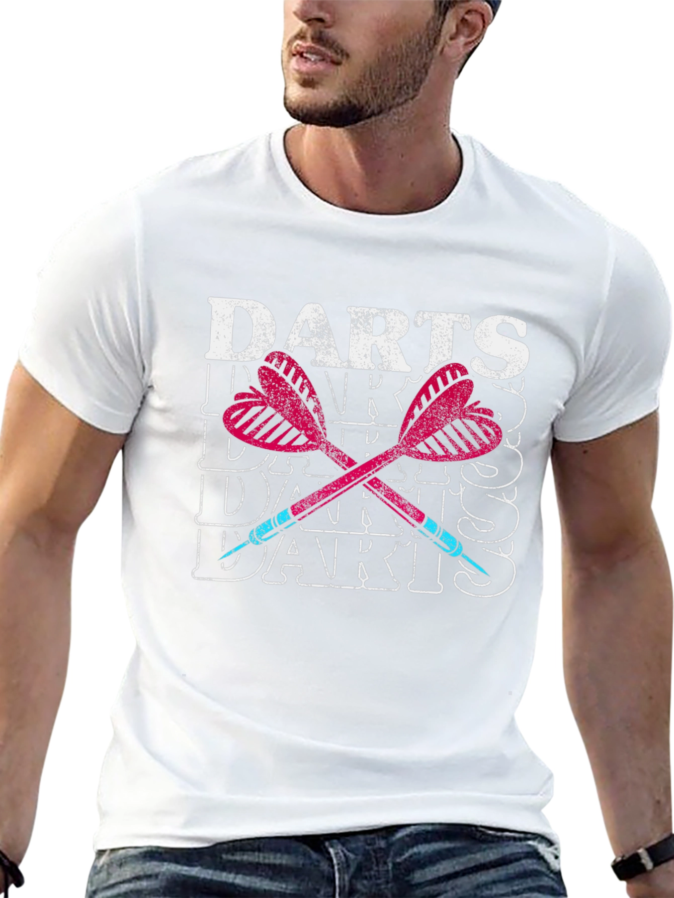 Darts T-Shirt - Retro Style Crossed Darts Graphic Tee