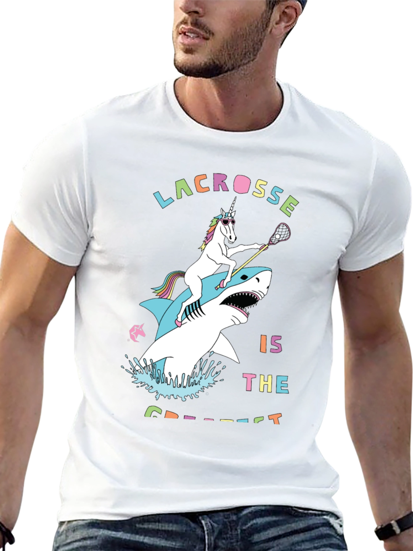 Lacrosse Shark Unicorn Graphic Tee