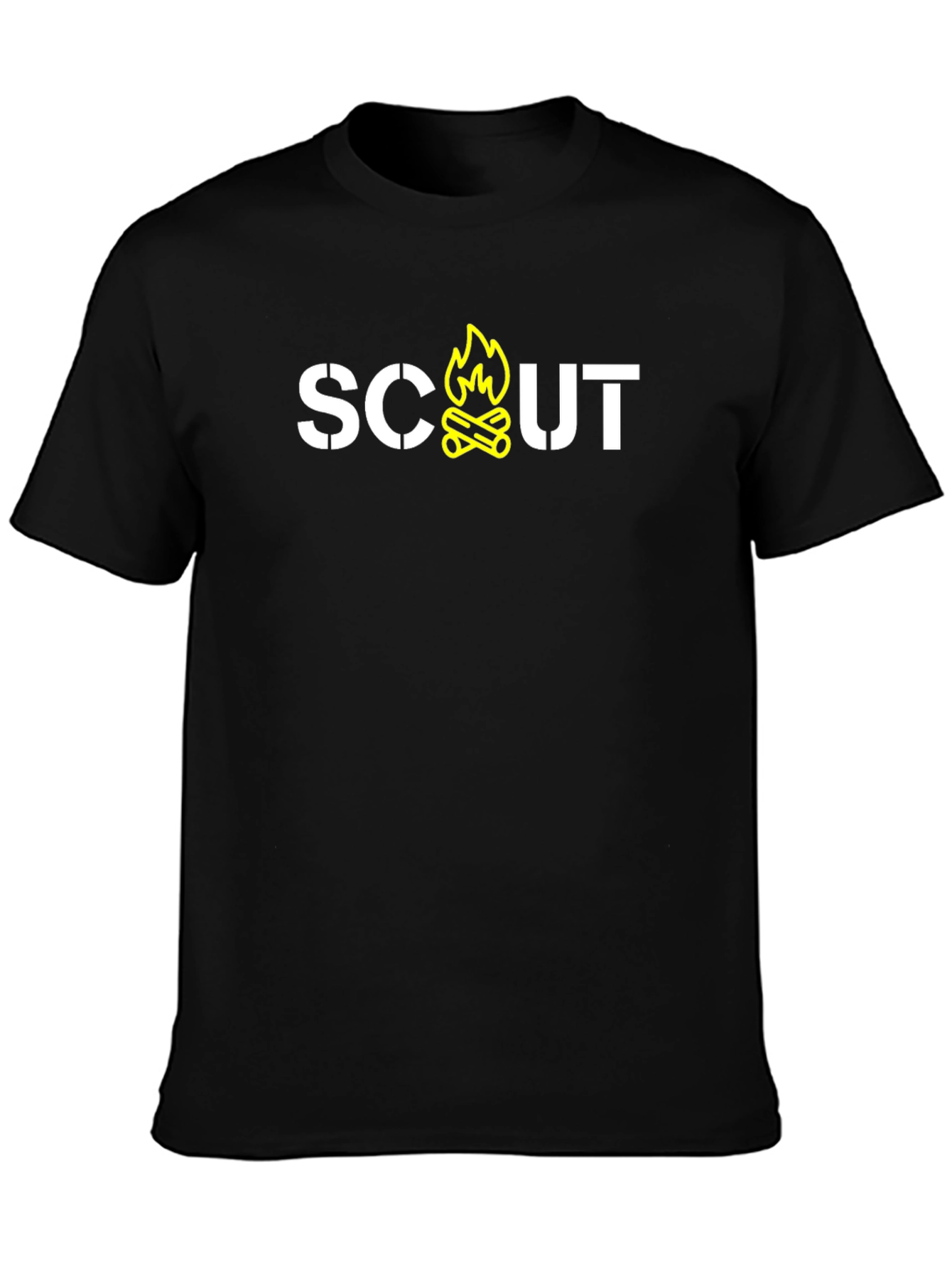 Scout Campfire Graphic Tee - Black Cotton T-Shirt