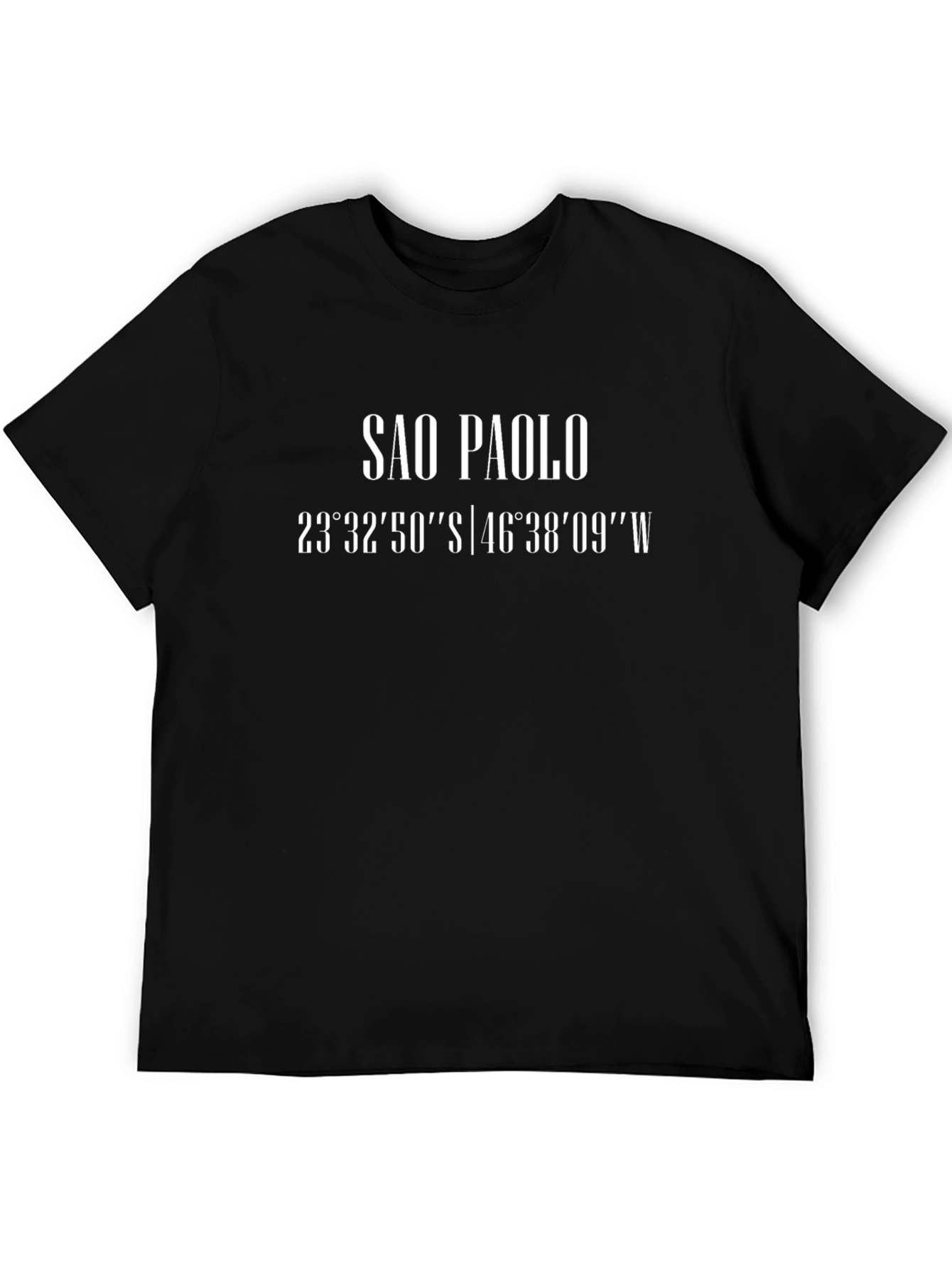 Sao Paolo Coordinates Black T-Shirt