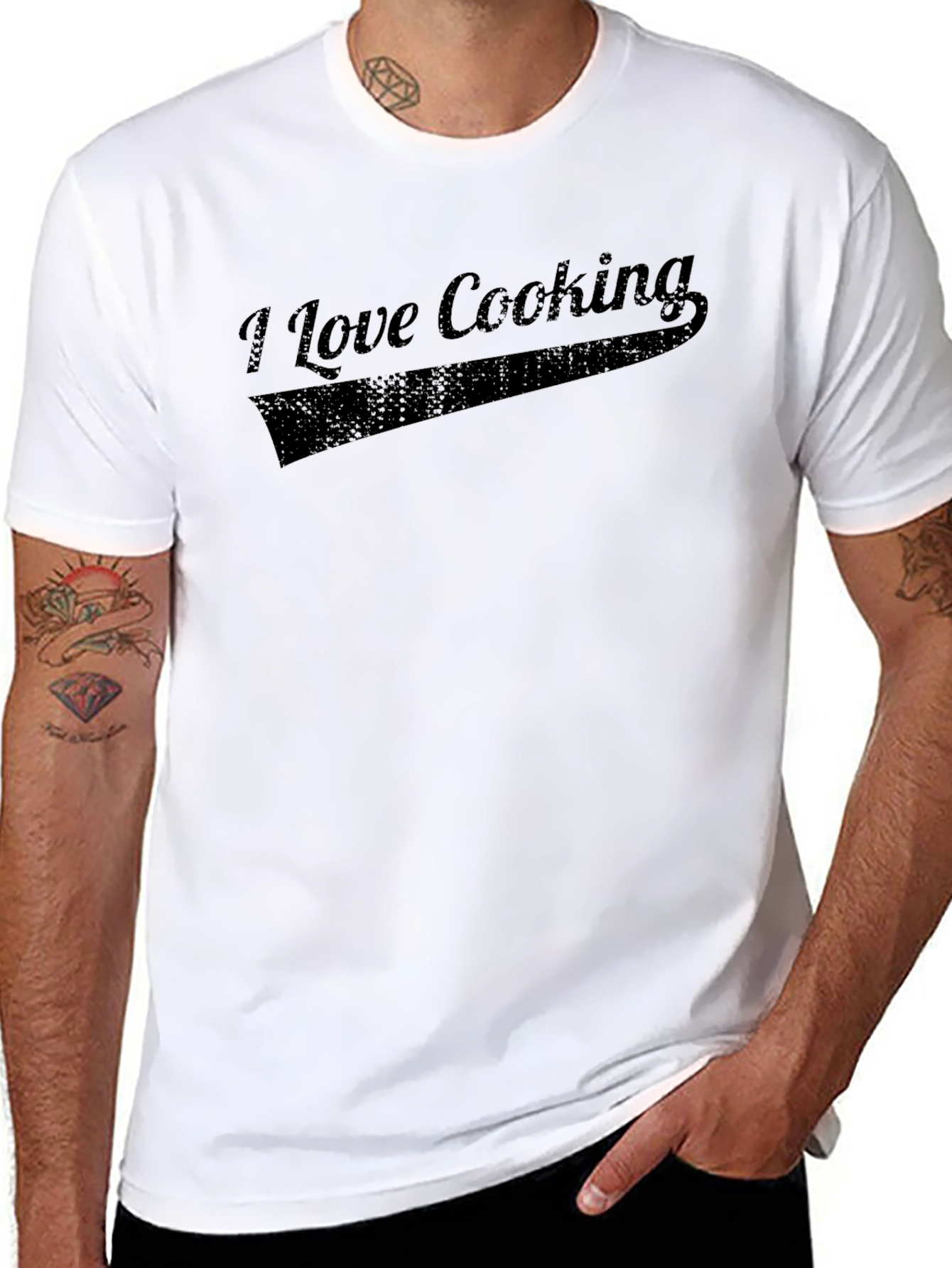 I Love Cooking Black Graphic Tee