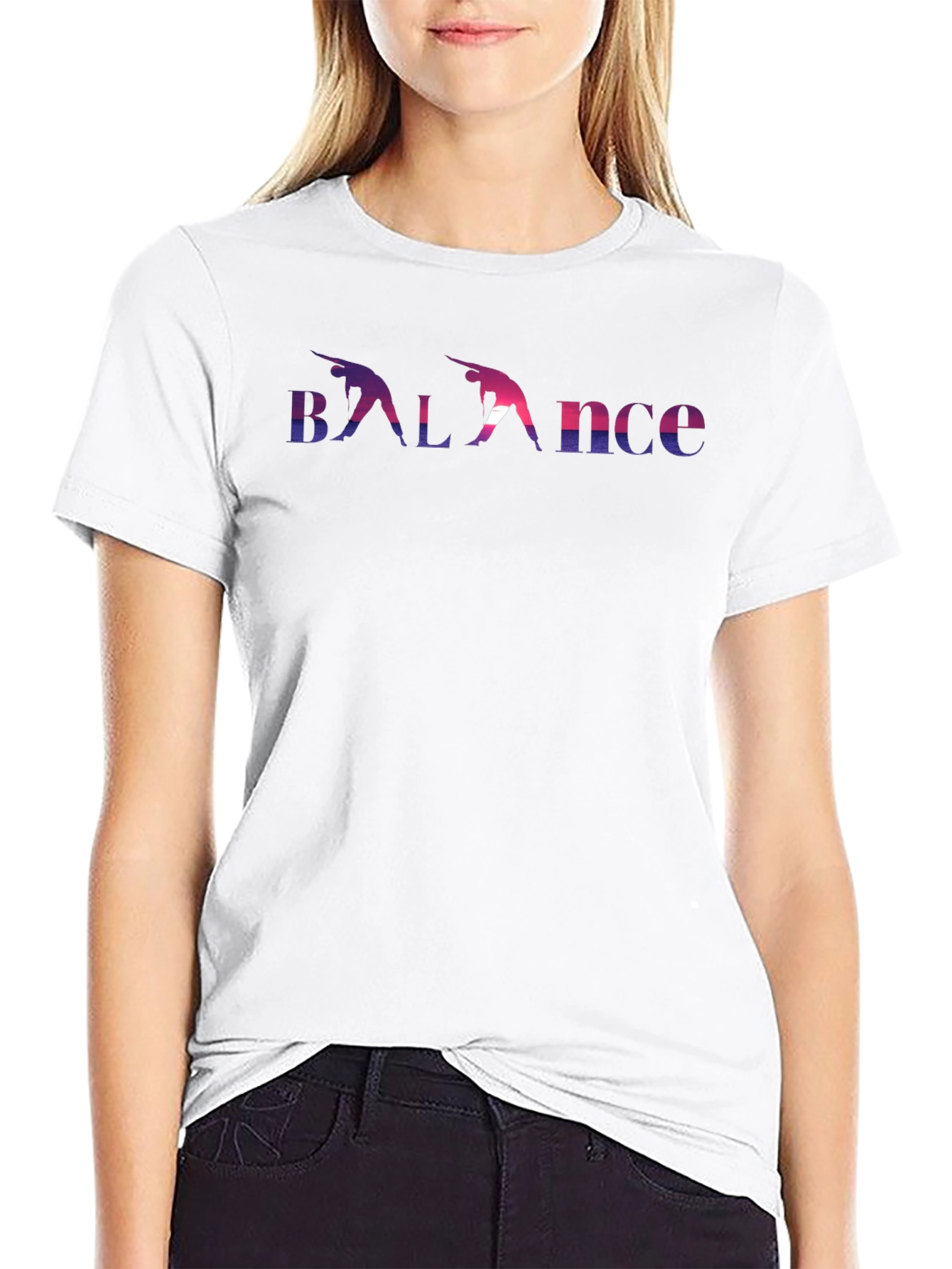 Balance Yoga Pose Graphic Tee - Soft Cotton Blend